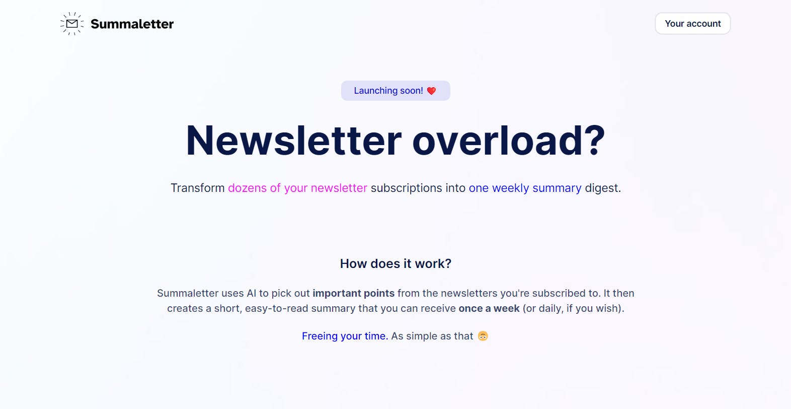 Summaletter - AI for newsletter overload!