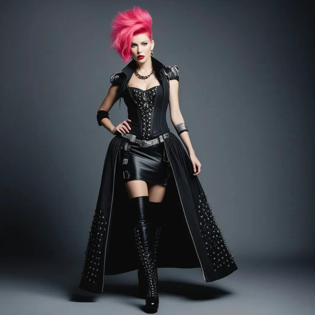 AI fashion clothing design | punk disney princess woman