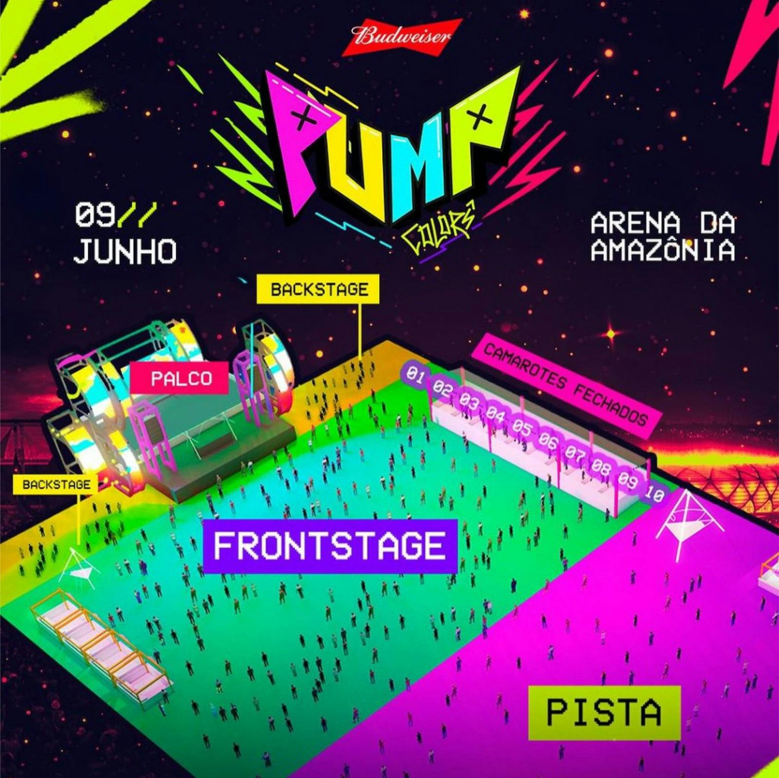 Palco Belém Eventos Festival Pump Colors 2024 Teto, Cat Dealers e muito mais