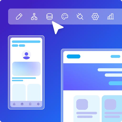 Cursor hovering over Bubble's mobile and web app builder.