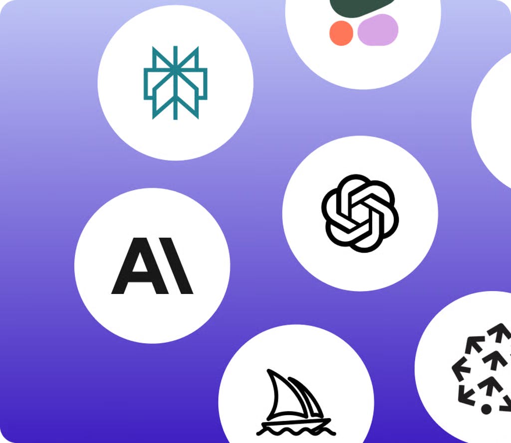 Logos of several AI models including Anthropic and OpenAI.