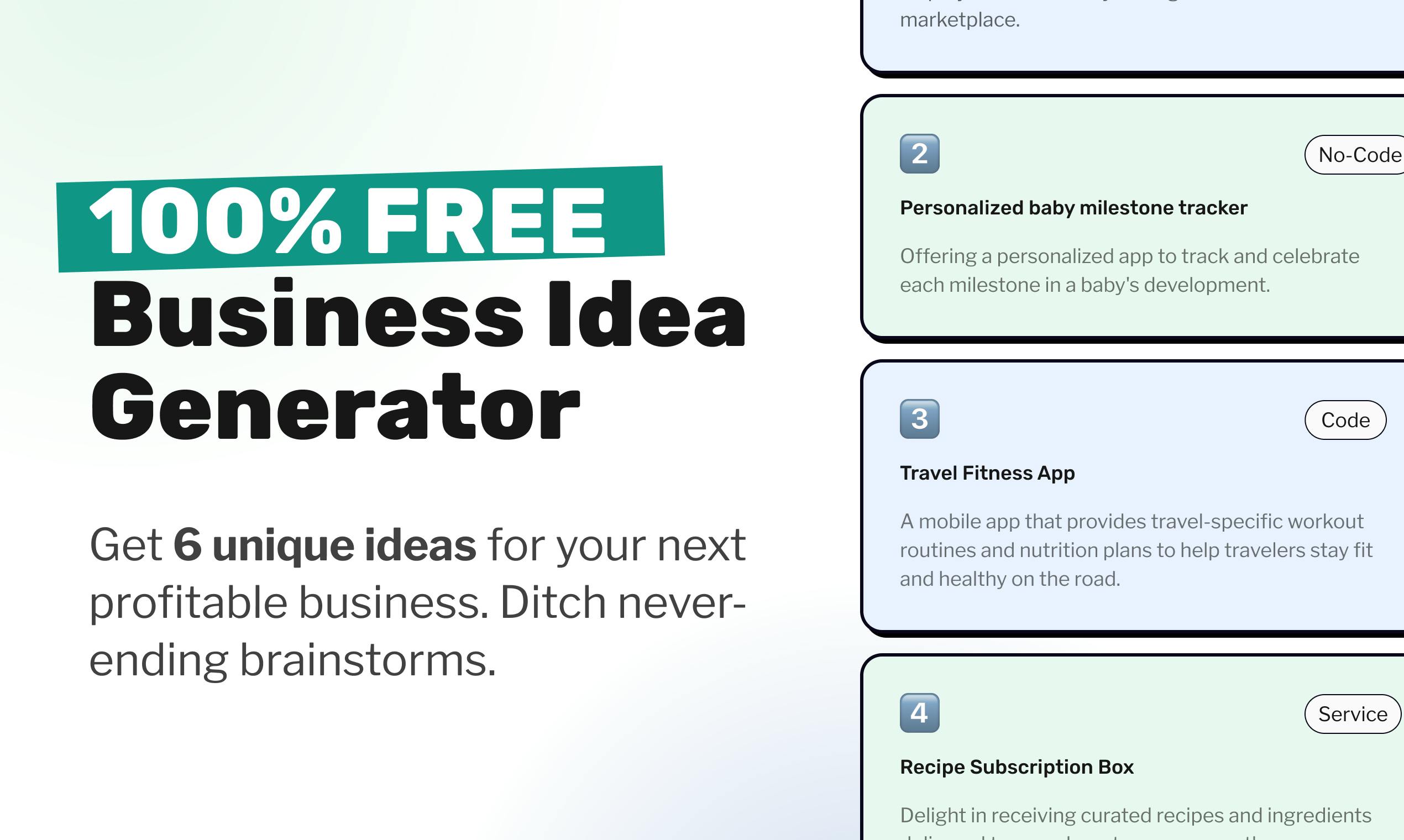Business Ideas Generator — 100% FREE & Made For Solopreneurs