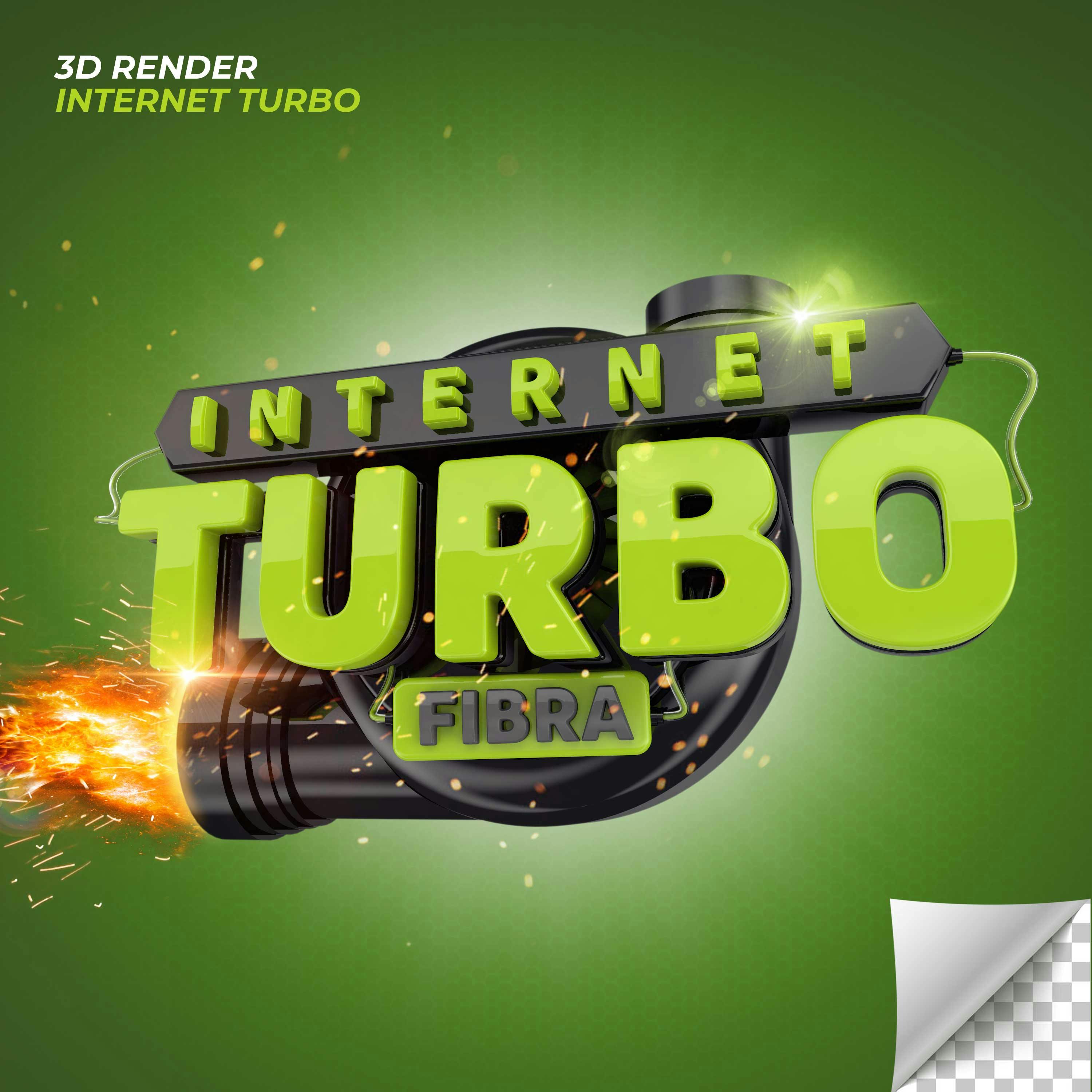 SELO 3D PROVEDOR DE INTERNET TURBO FIBRA PNG