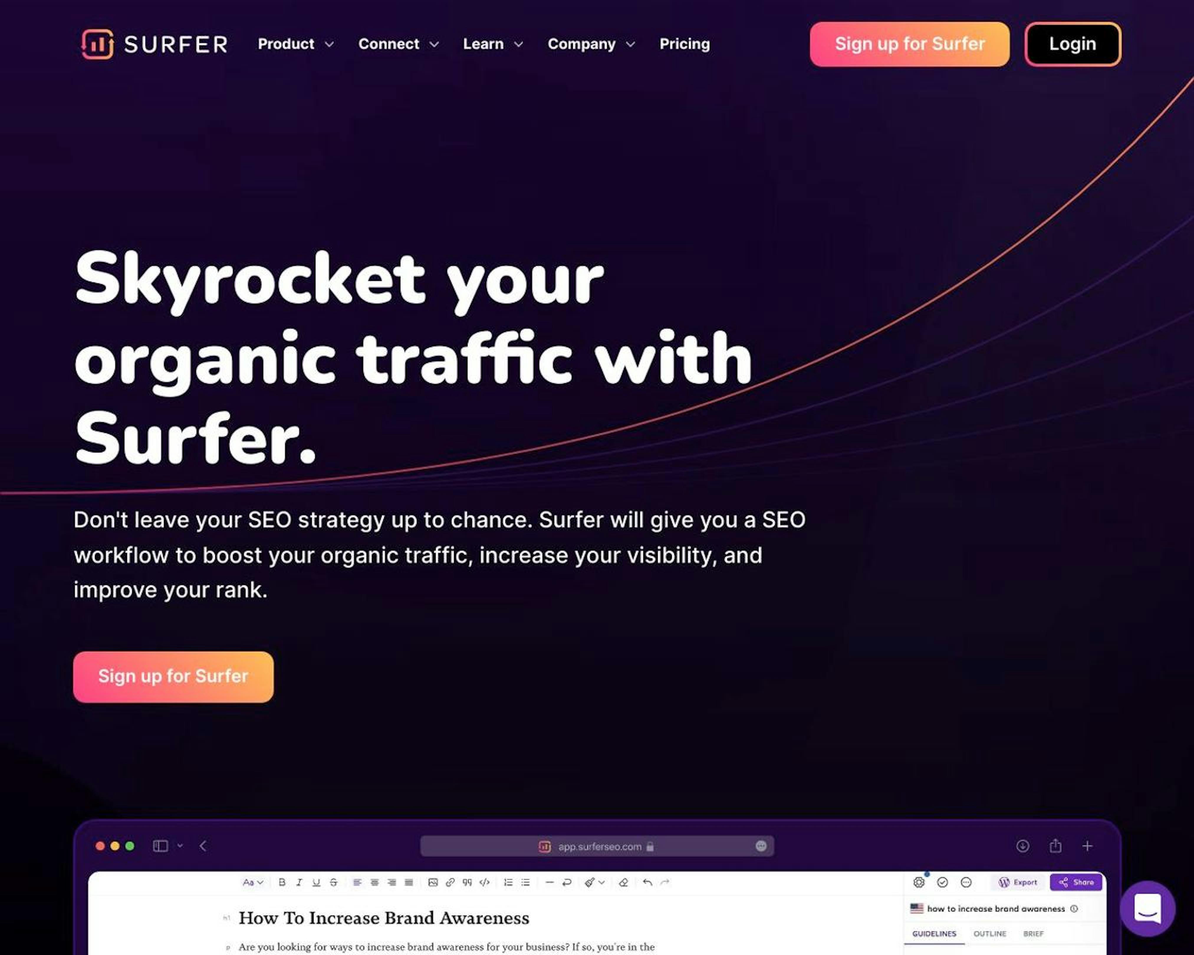 Surfer - Skyrocket your organic traffic