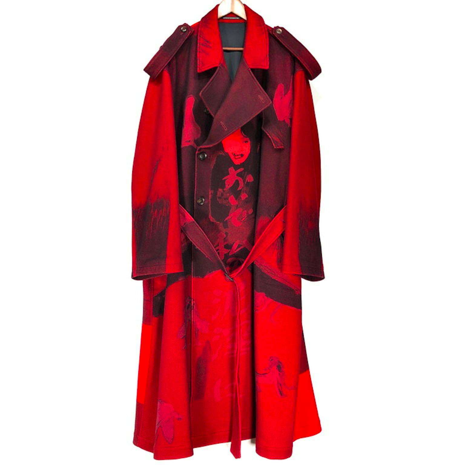 Yohji Yamamoto Pour Homme 18AW 赤フラノトレンチコート おいで私の 
