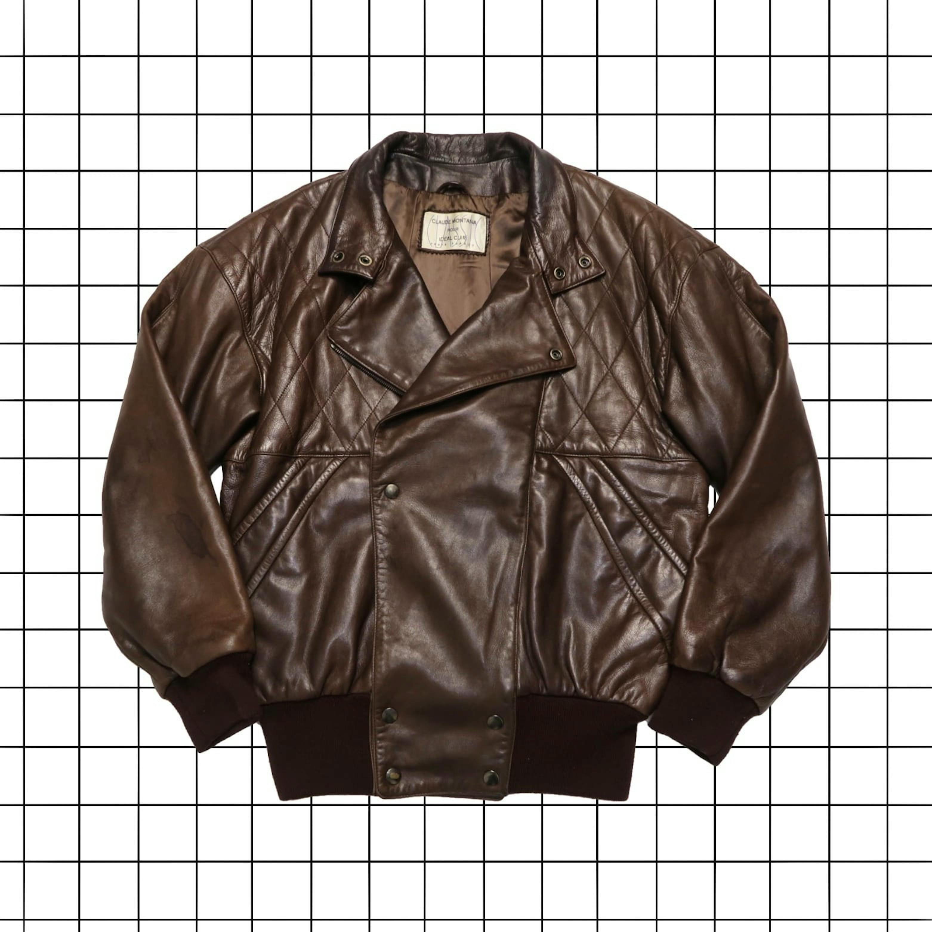 1980s CLAUDE MONTANA POUR IDEAL CUIR quilting switching lamb 