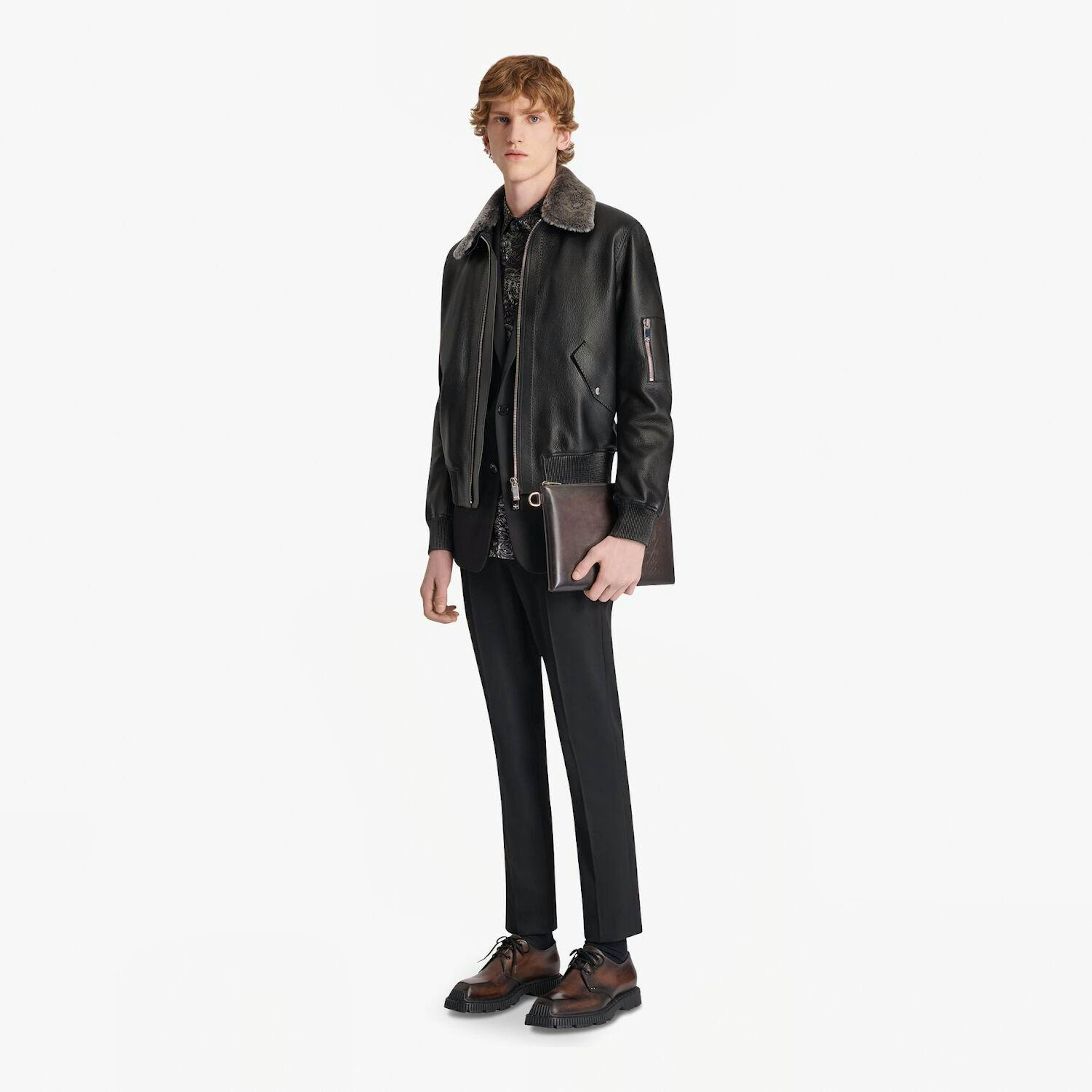 BERLUTI ムートンカラー レザーフライトジャケット 46 - ARCHIVESTOCK
