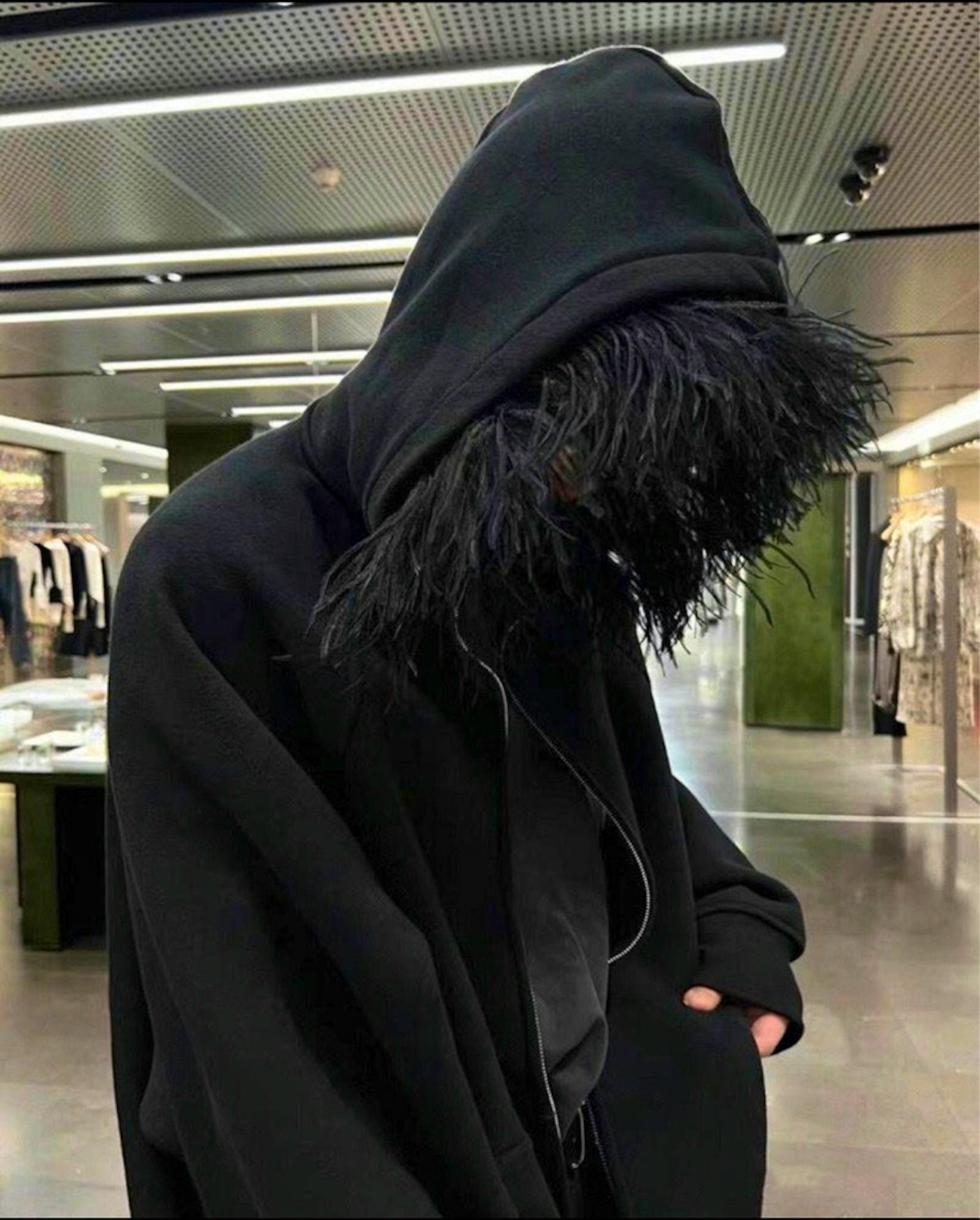 1017 ALYX 9SM アリクス フェザー フードジャケット ジップパーカー 