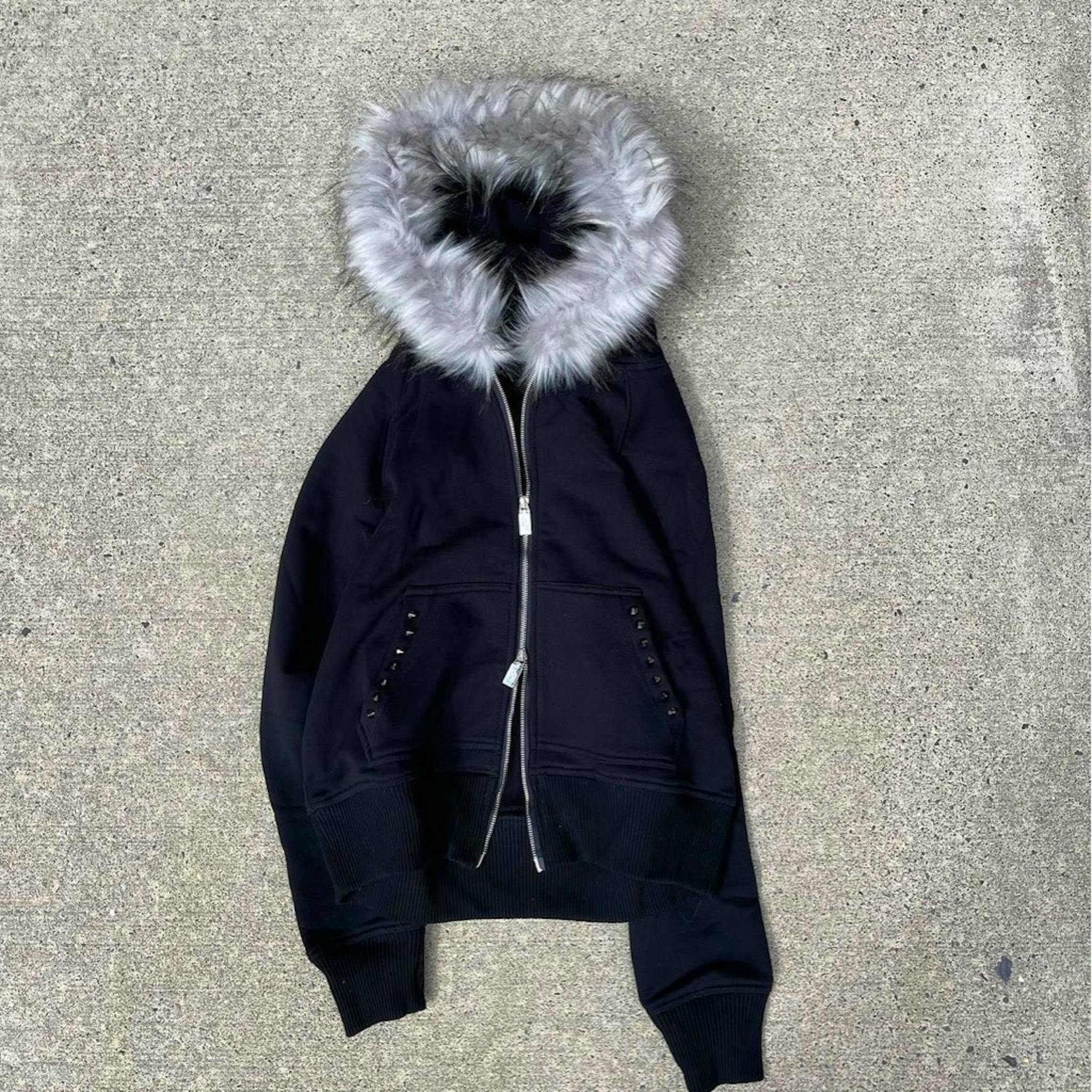 完売】Corrupt kid fur zip hoodie XS ファー フーディー opium y2k 
