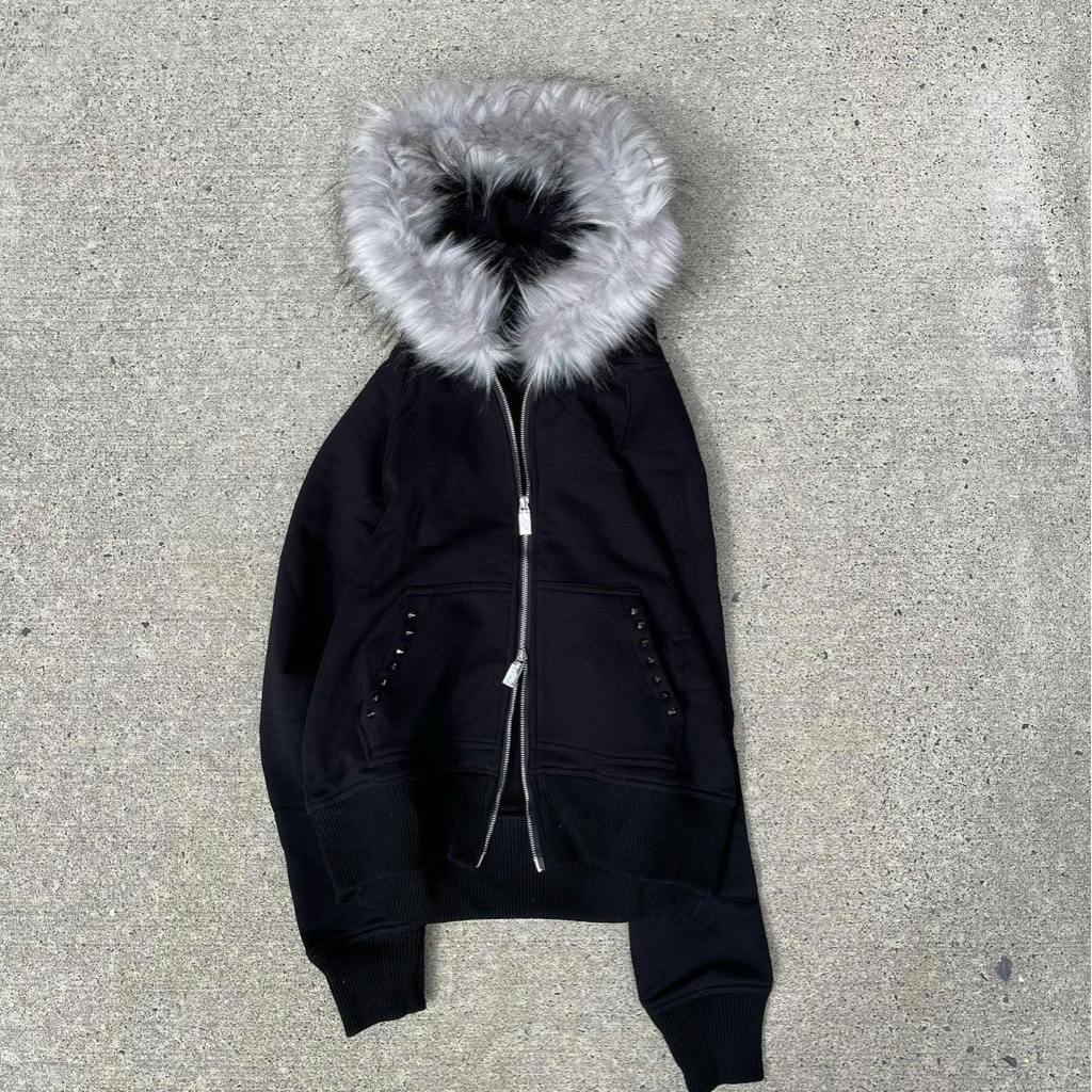 完売】Corrupt kid fur zip hoodie XS ファー フーディー opium y2k 