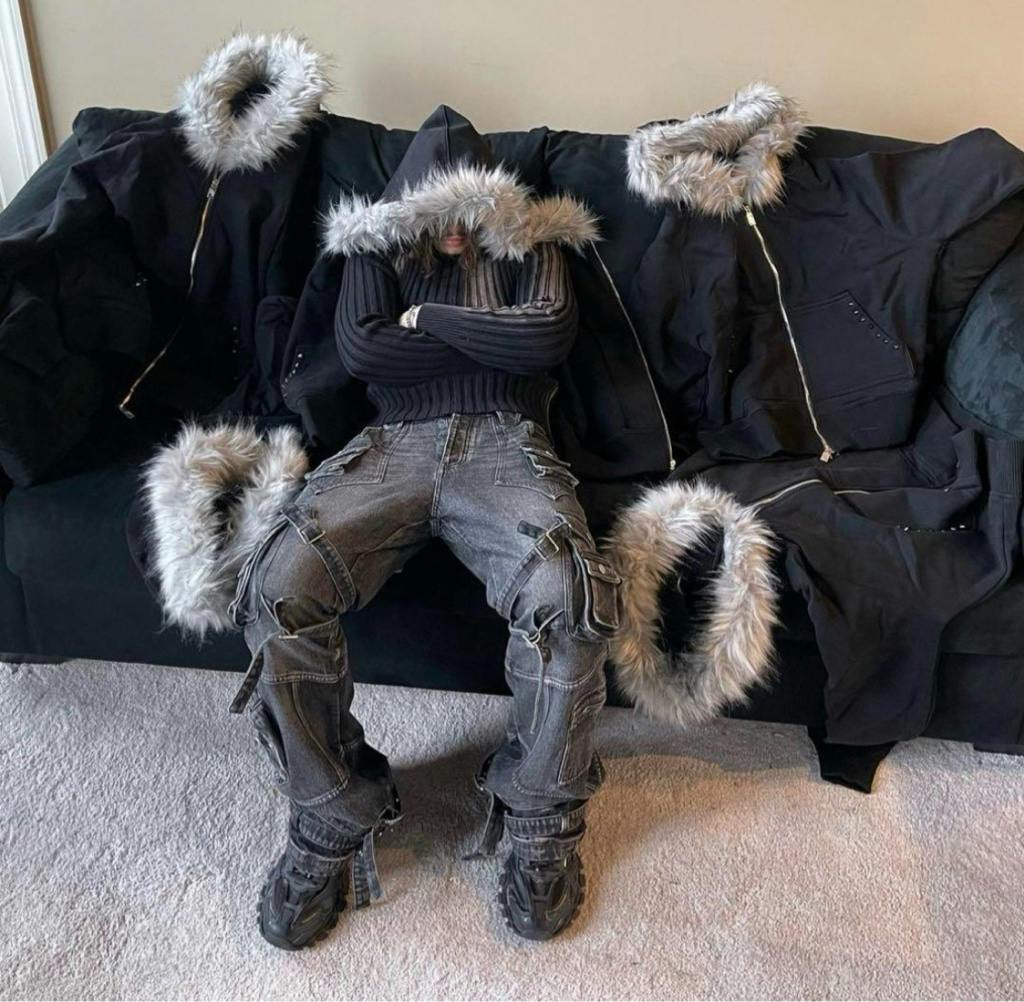 完売】Corrupt kid fur zip hoodie opium y2k