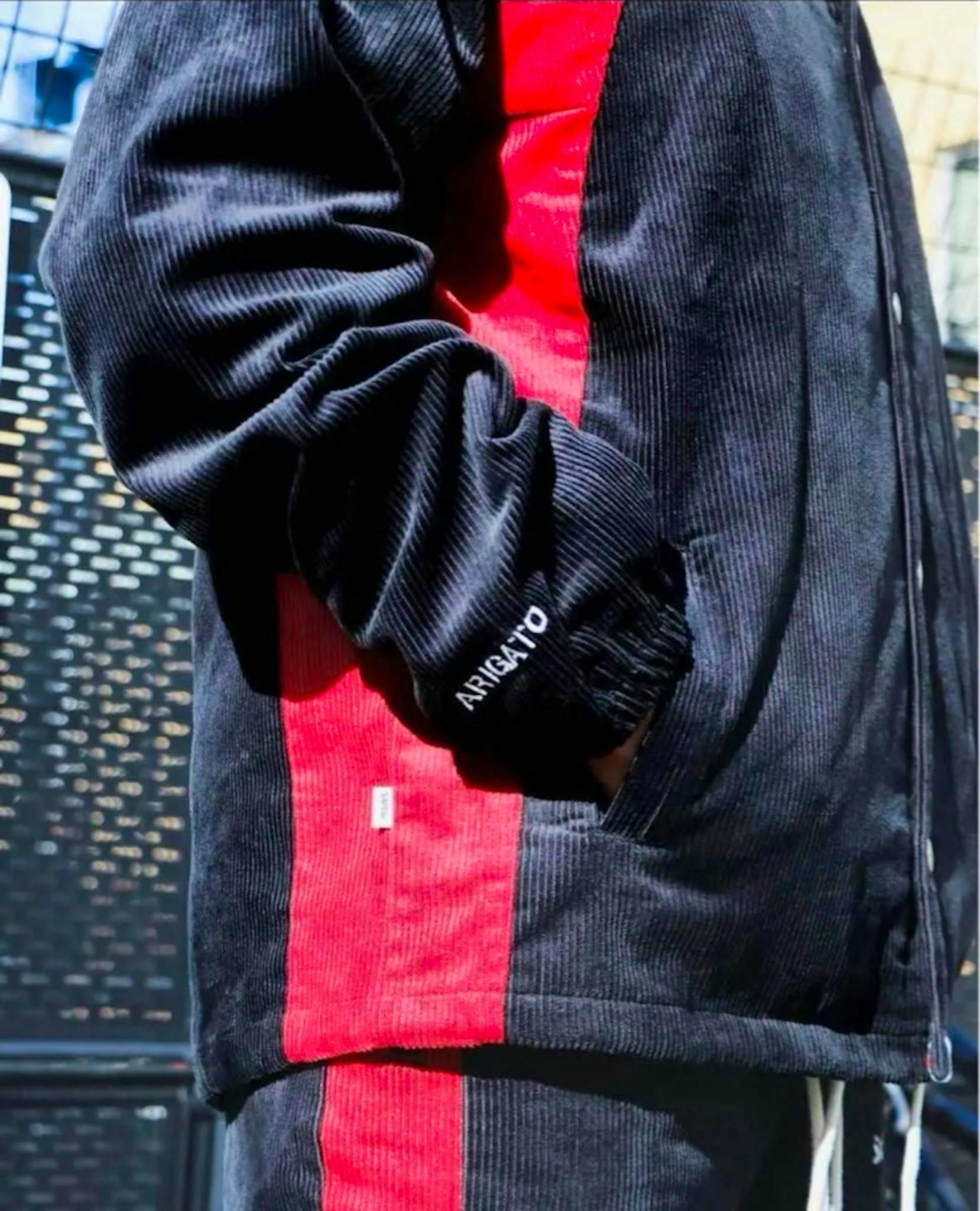 SAPEur サプール コーデュロイ セットアップ ジャケット XL 黒/赤