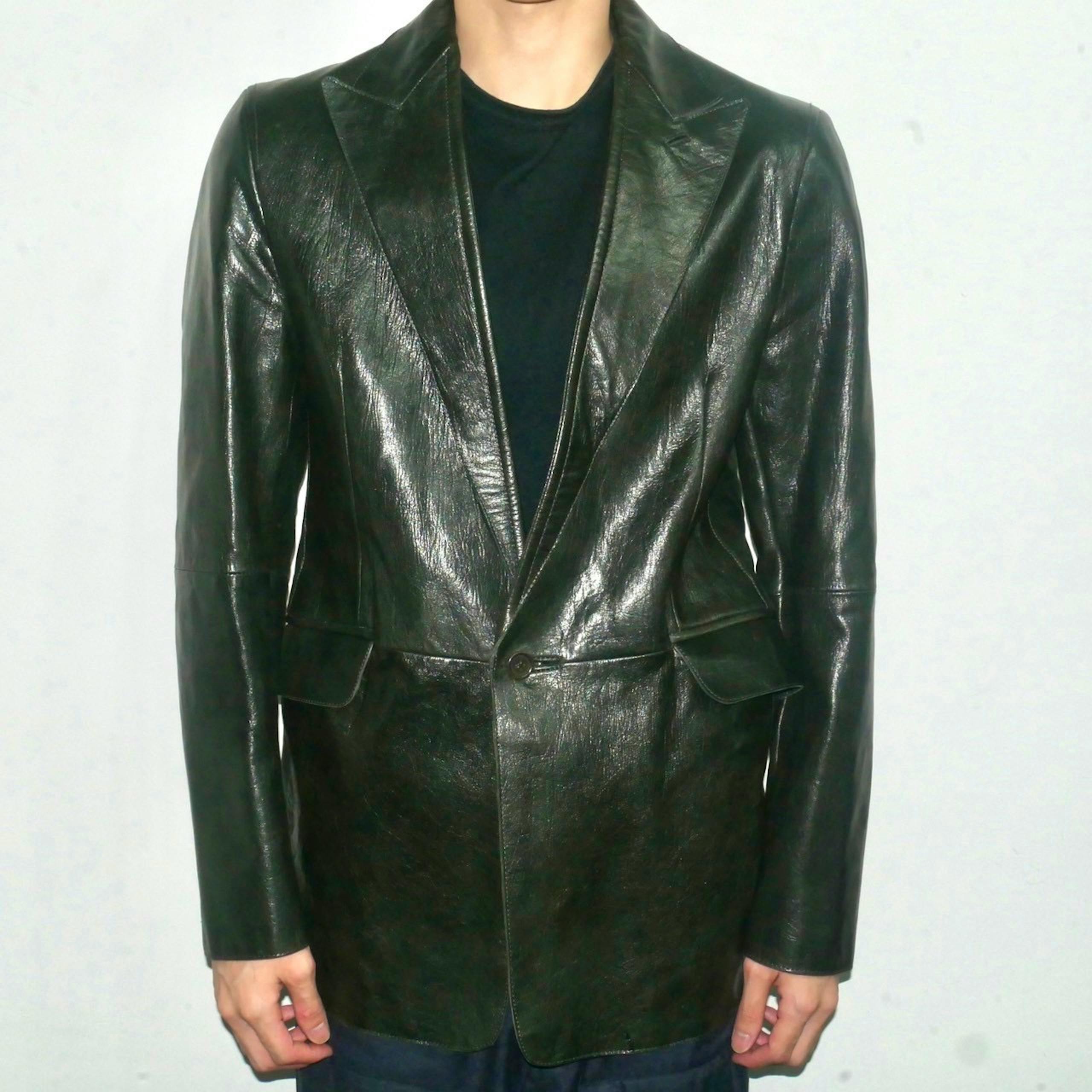 costume national homme designed leather tailored jacket - ARCHIVESTOCK