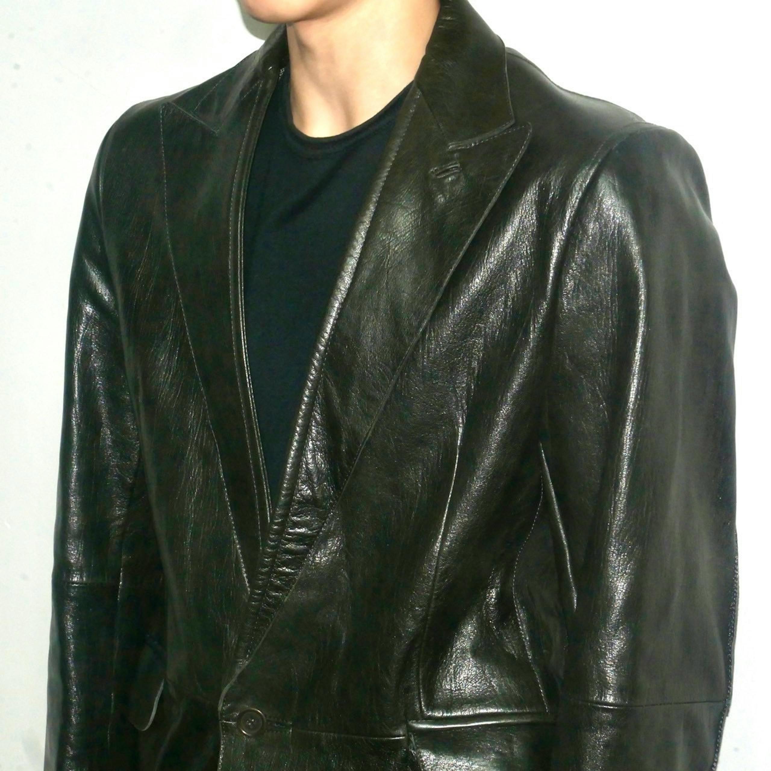 costume national homme designed leather tailored jacket - ARCHIVESTOCK