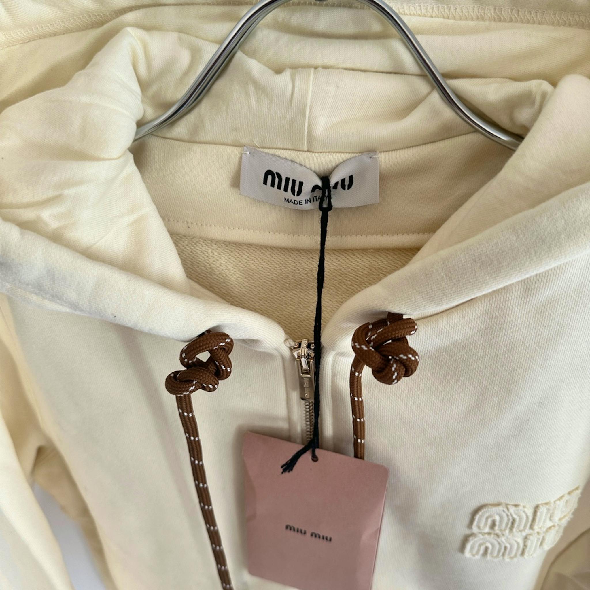 新品◇正規品◇MIUMIU ミュウミュウ Full Zip Hoodie ChestLogo 胸ロゴ 