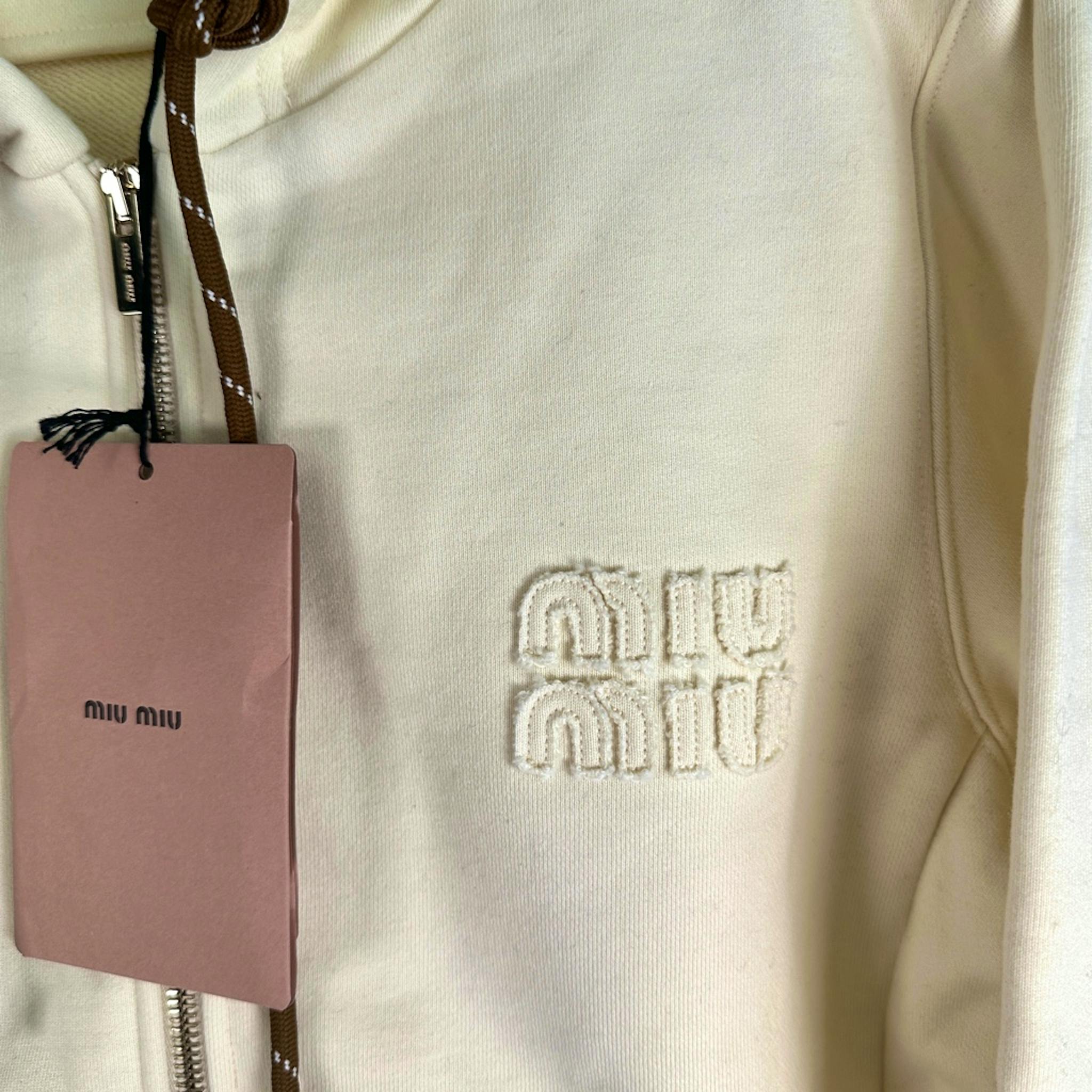 新品◇正規品◇MIUMIU ミュウミュウ Full Zip Hoodie ChestLogo 胸ロゴ 