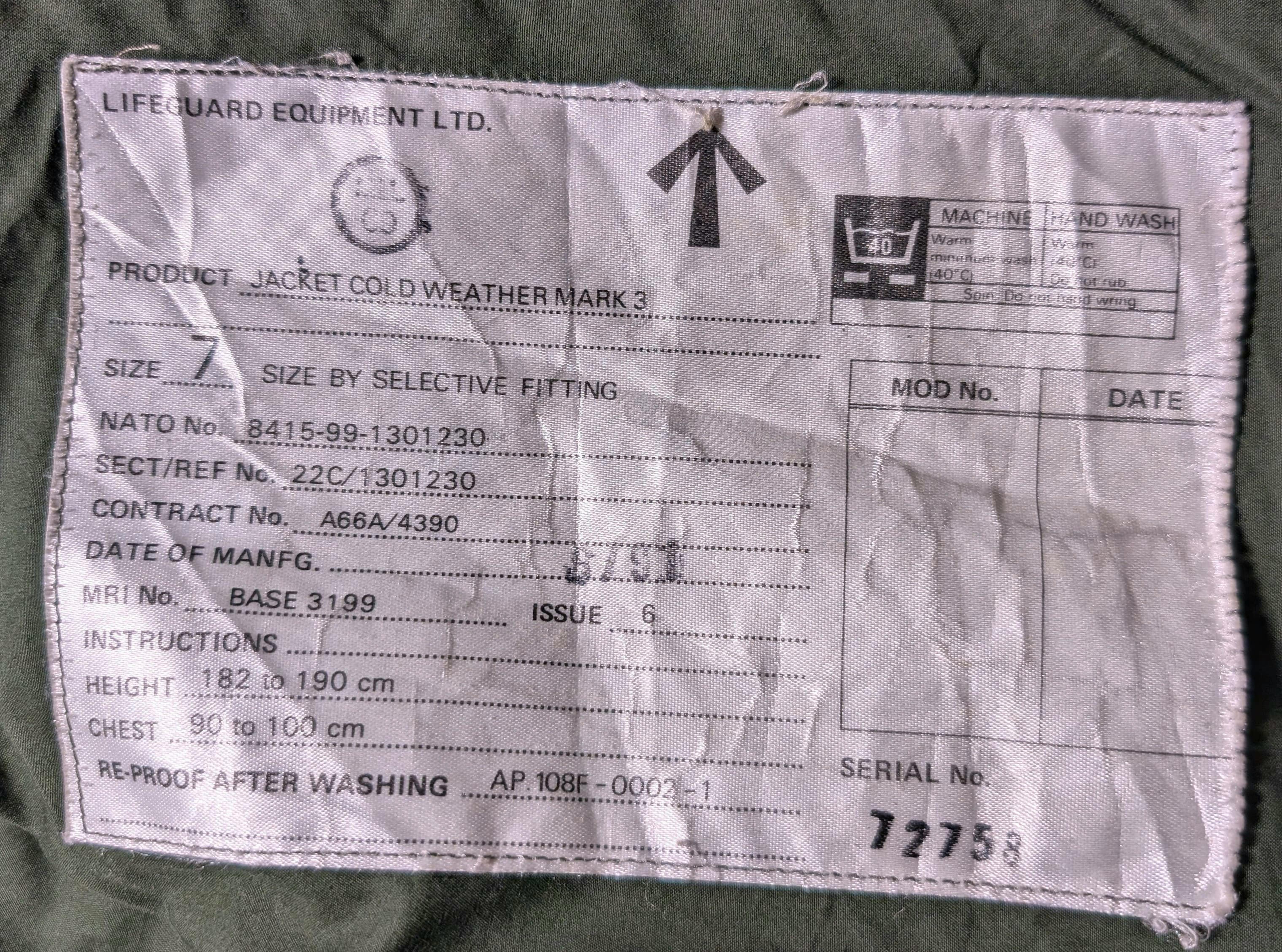 ROYAL AIR FORCE MK3 Jacket size7 イギリス軍 90年代 - ARCHIVESTOCK