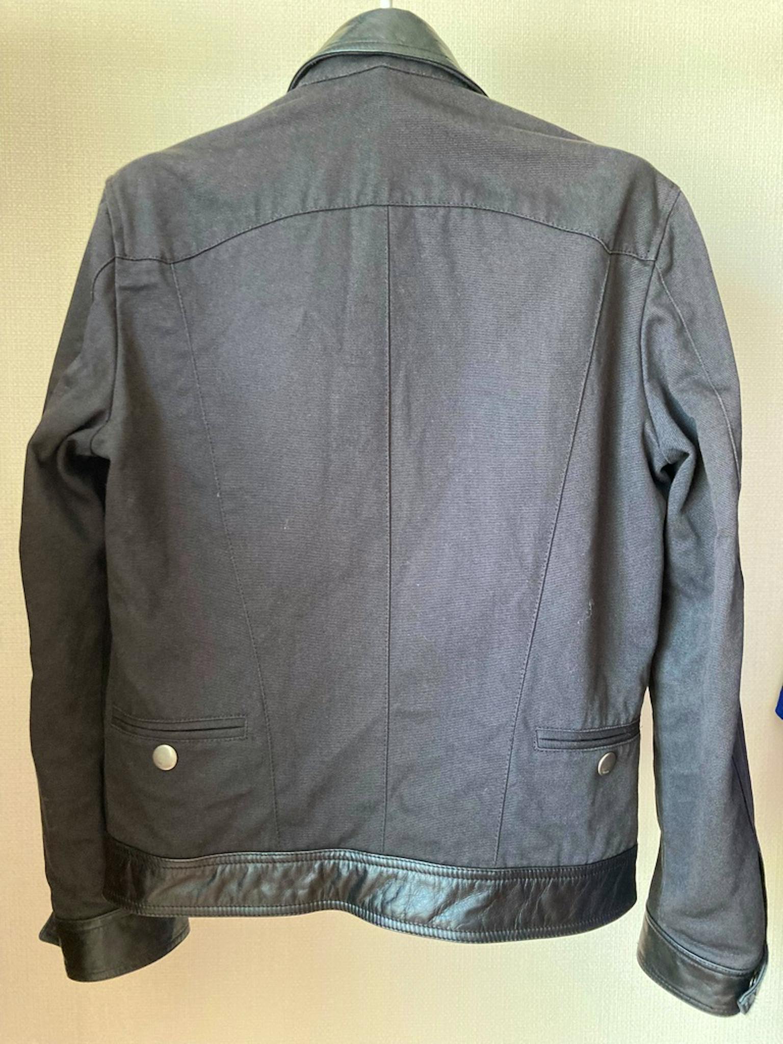 GUCCI08ssフリーダジャンニーニ期 襟レザーコットンツイールジャケット 