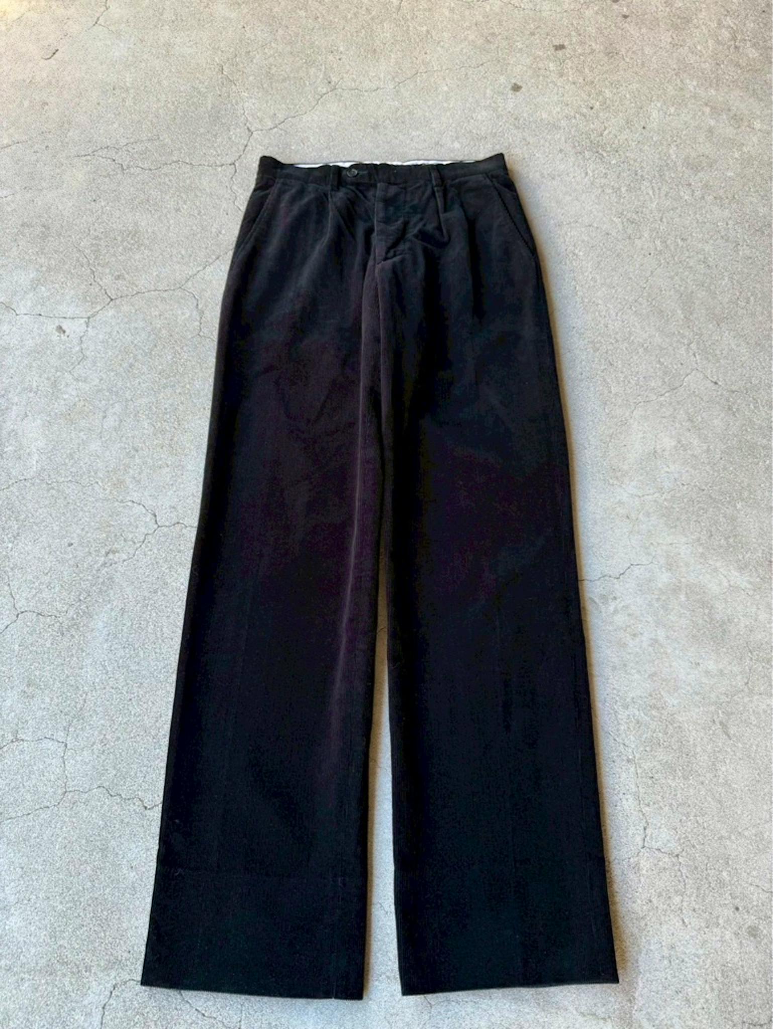 DOLCE&GABBANA ARCHIVE BLACK CORDUROY WIDE TROUSERS - ARCHIVESTOCK 