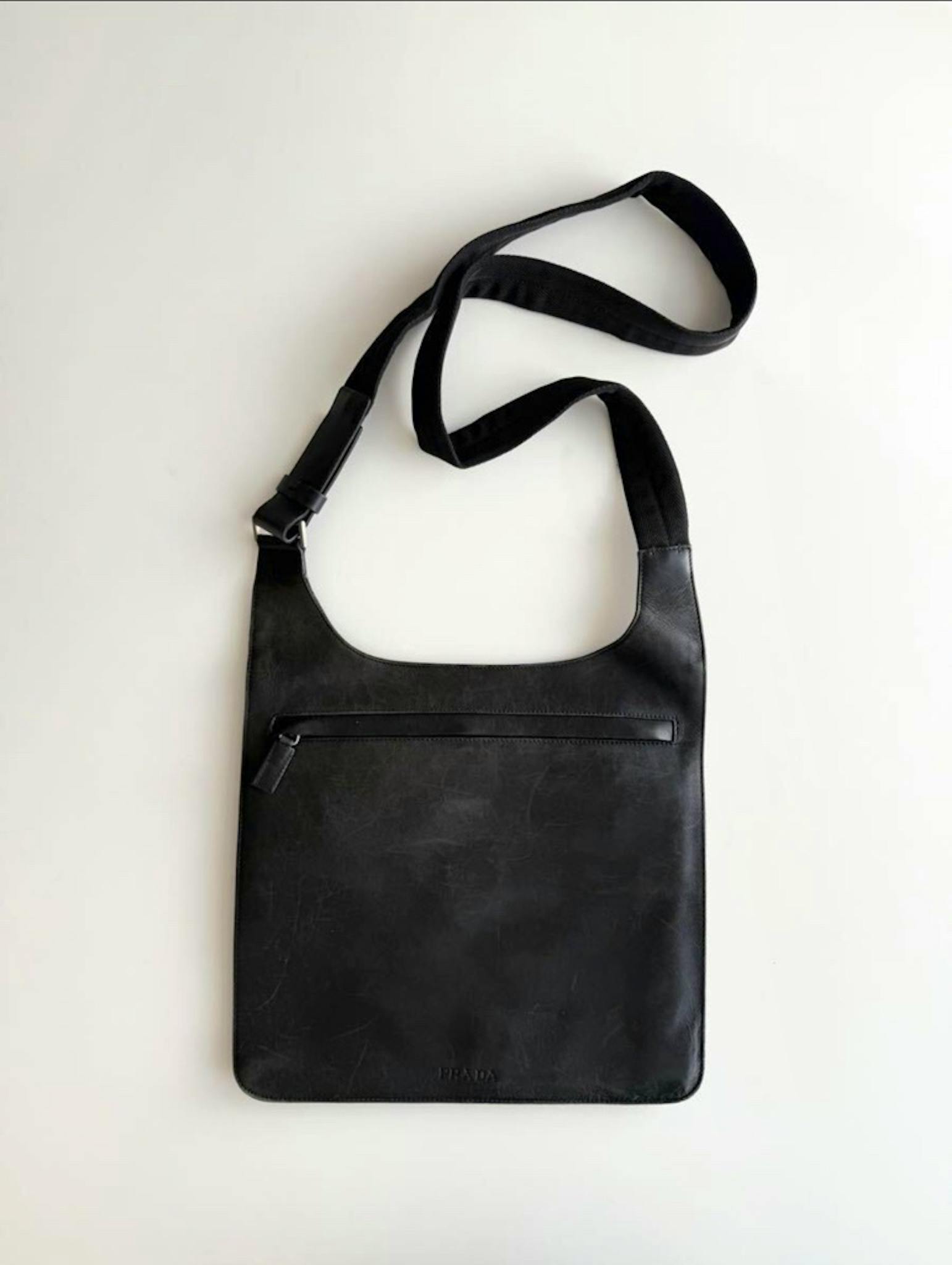 1999 prada leather shoulder bag black - ARCHIVESTOCK