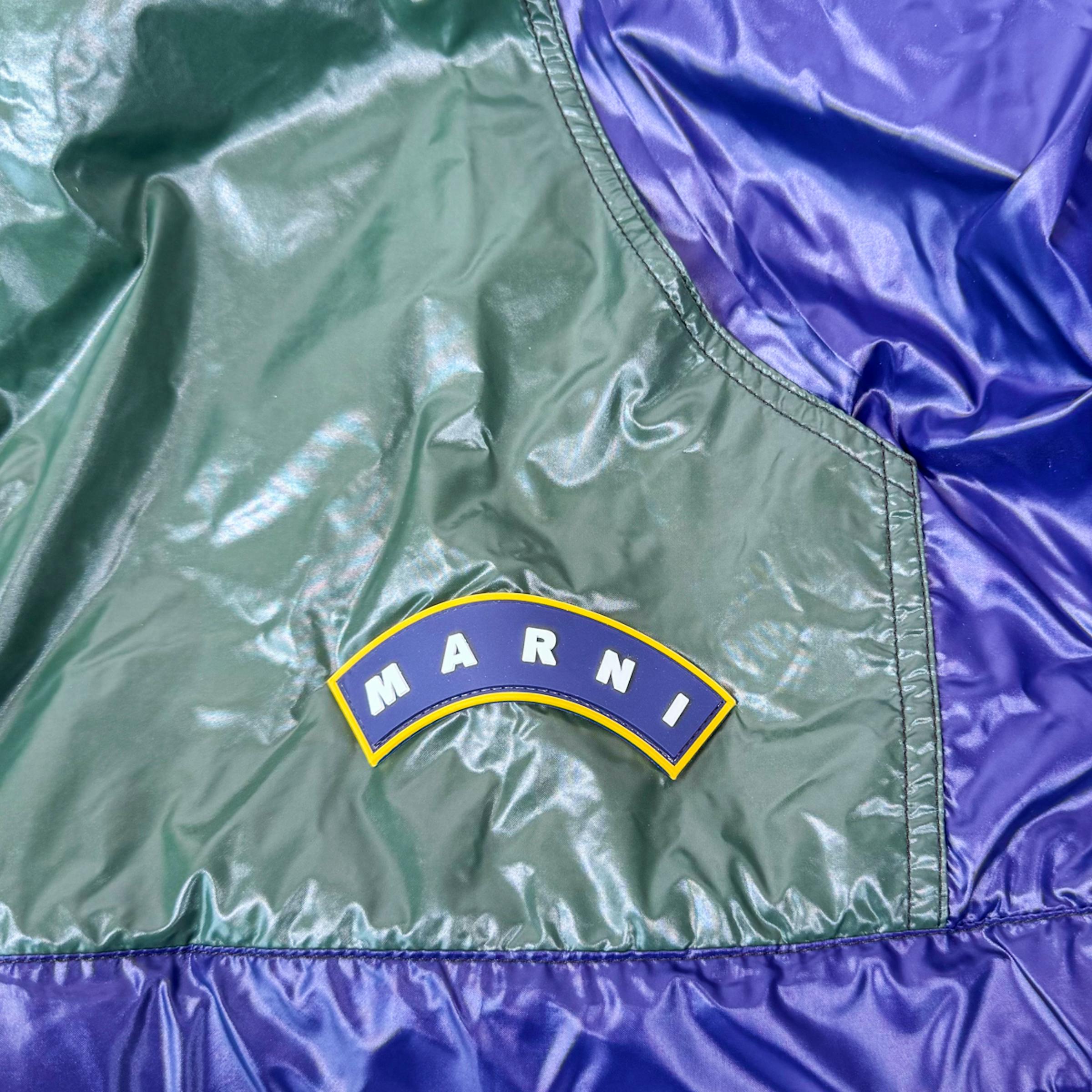 MARNI マルニ カラーブロック ロゴ パッチ ナイロン ジャケット 