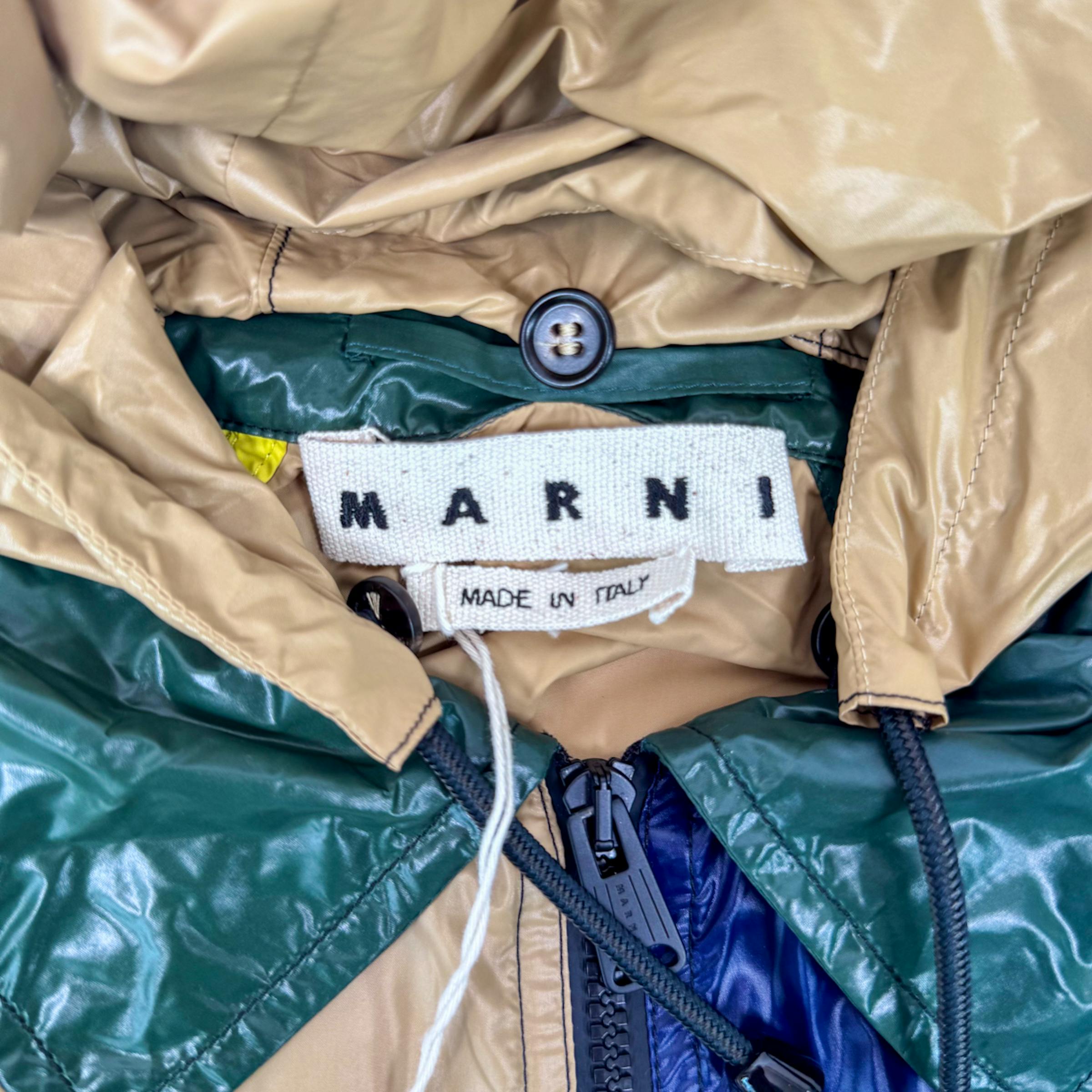 MARNI マルニ カラーブロック ロゴ パッチ ナイロン ジャケット 
