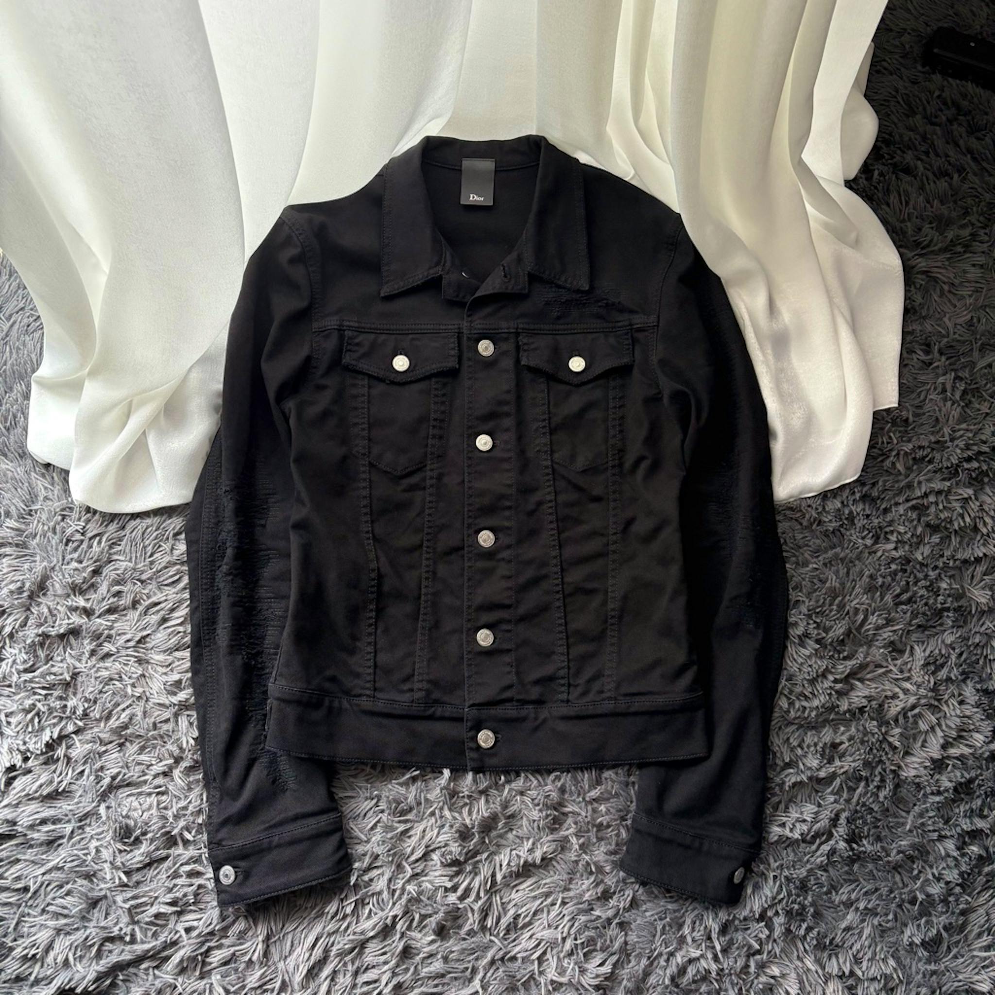 dior homme 17ss destroy denim jacket 46 - ARCHIVESTOCK
