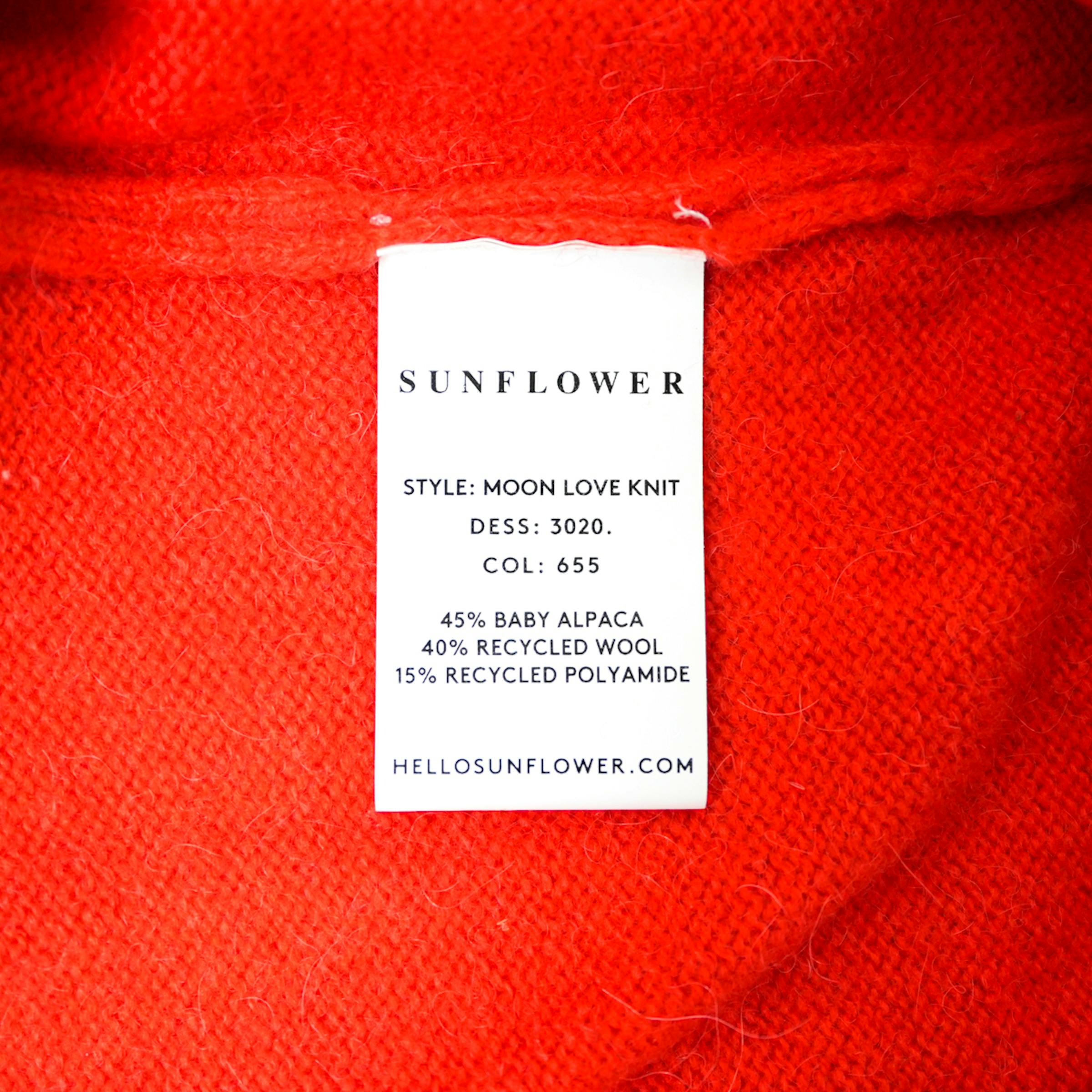 SUNFLOWER MOON LOVE KNIT RED - ARCHIVESTOCK
