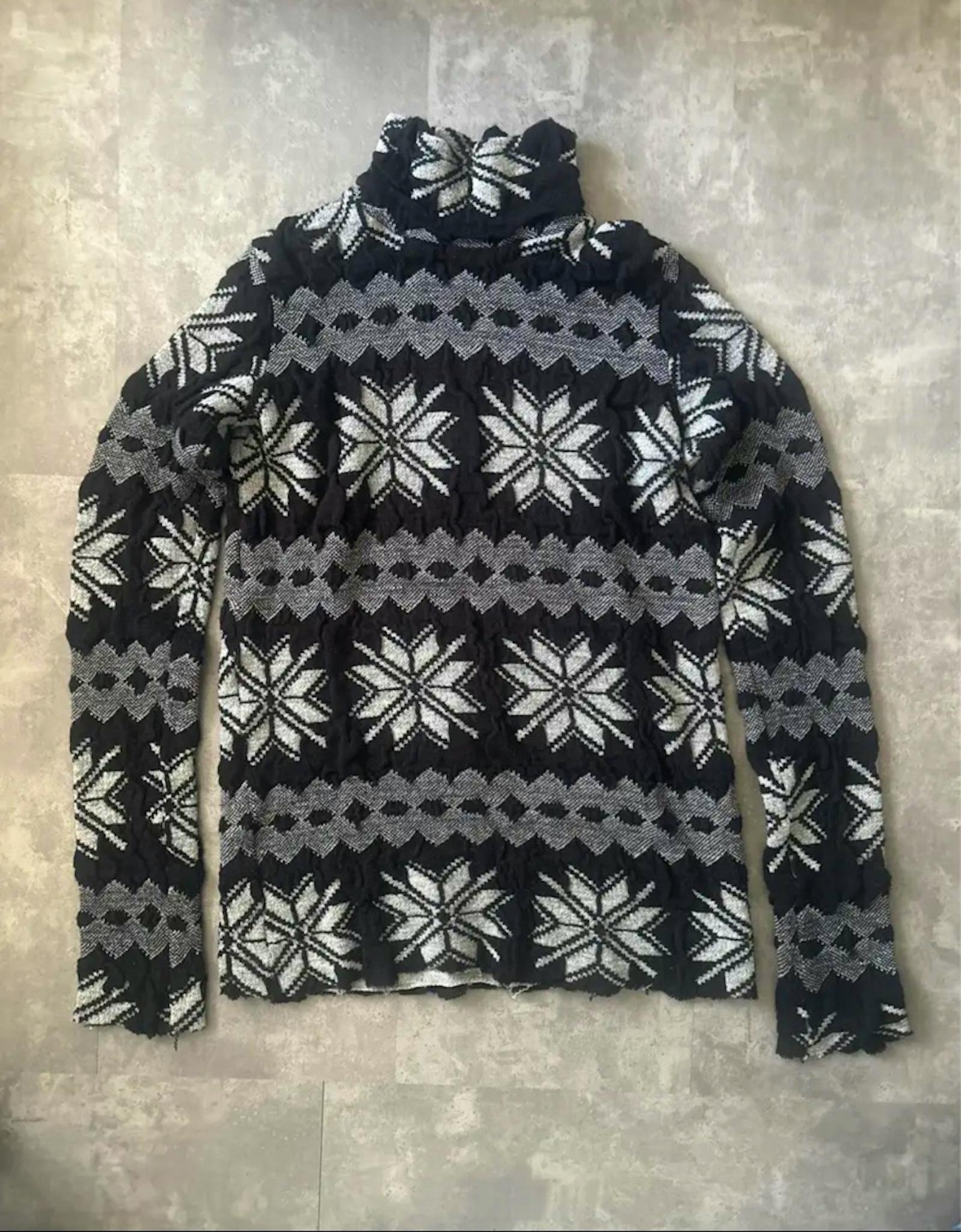 RAF SIMONS archive 03aw CLOSER期 ノルディック柄 タートルネック 