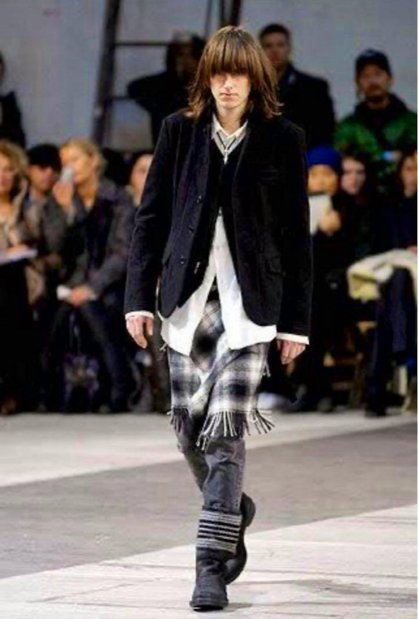 Number (n)ine 07aw Warp Check Skirt オンブレチェック ラップ 