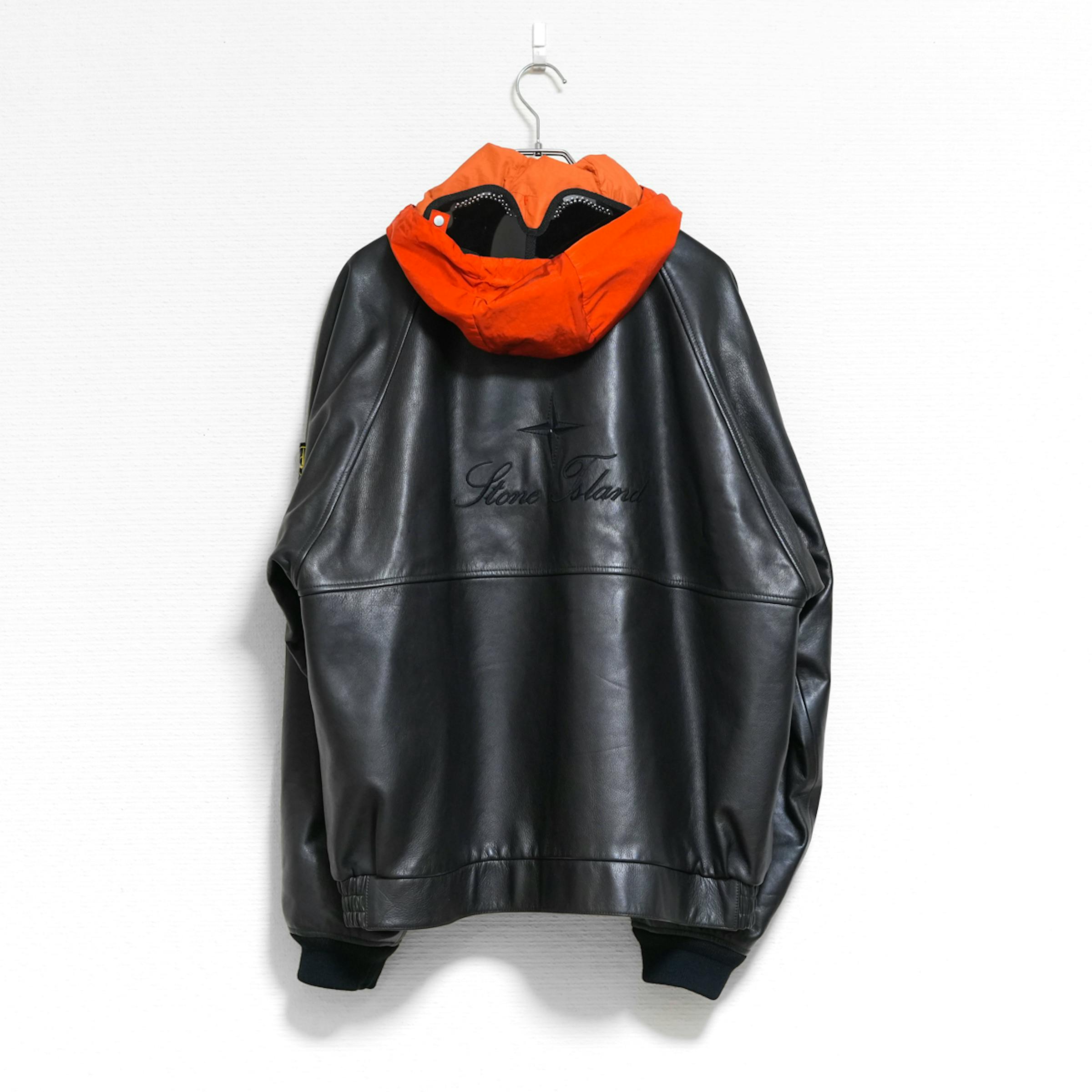 SUPREME × STONE ISLAND LEATHER BOMBER JACKET AW23 - ARCHIVESTOCK