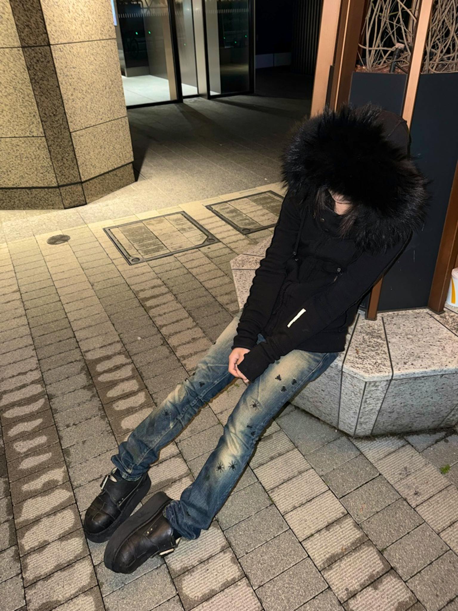 LGBラクーンファー ジップパーカー黒 PARKA/STD/FNR ブラック 