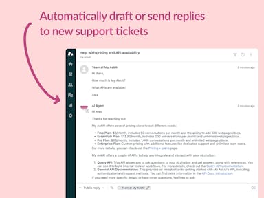 My AskAI integrated within Zendesk to deflect support tickets