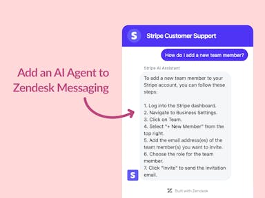 My AskAI integrated within Zendesk to deflect customer support live chat conversations
