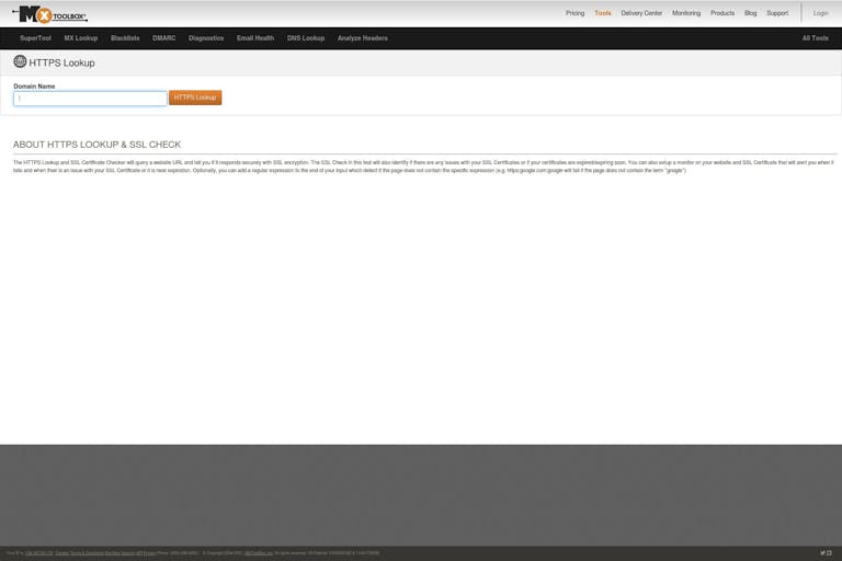 Screenshot of HTTPS Lookup by MxTOOLBOX