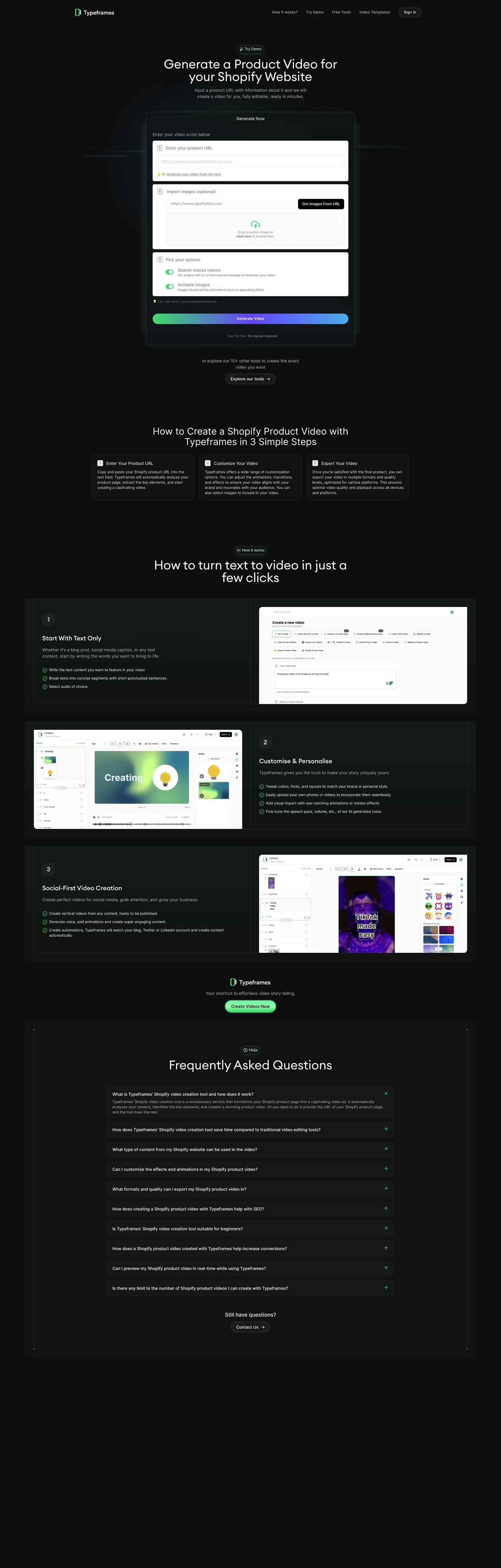 Screenshot of Shopify Product Video by Typeframes