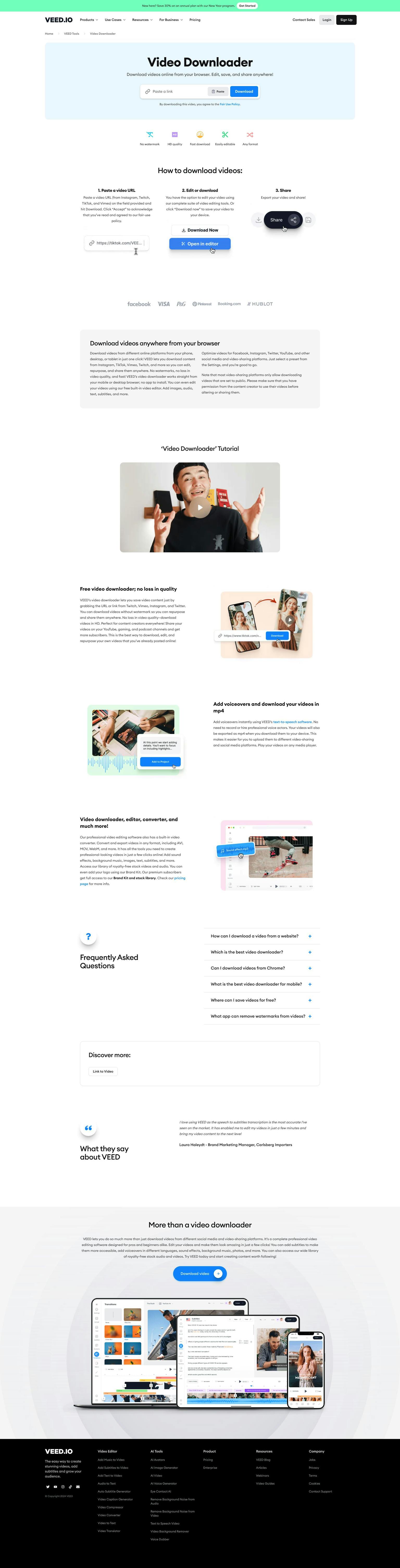 Free Video Downloader B2B tool driving 417 monthly visits