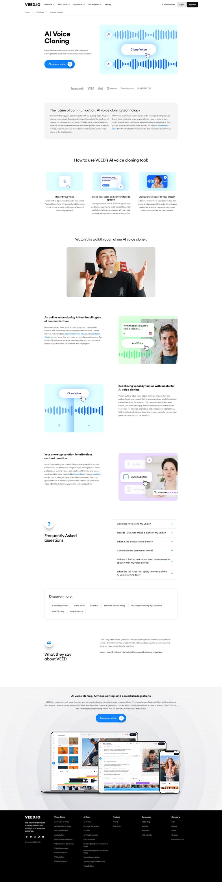 Screenshot of AI Voice Cloning by VEED.IO