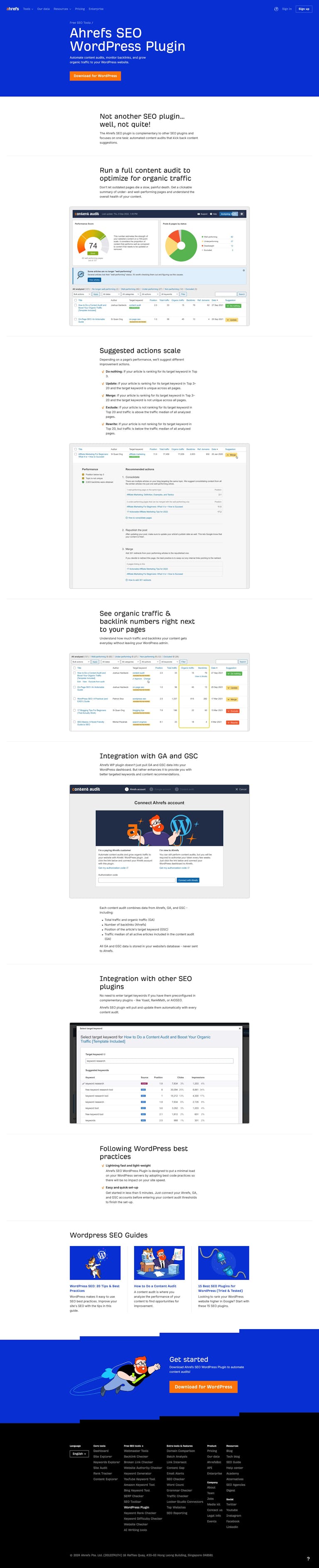 Screenshot of SEO Wordpress Plugin by ahrefs
