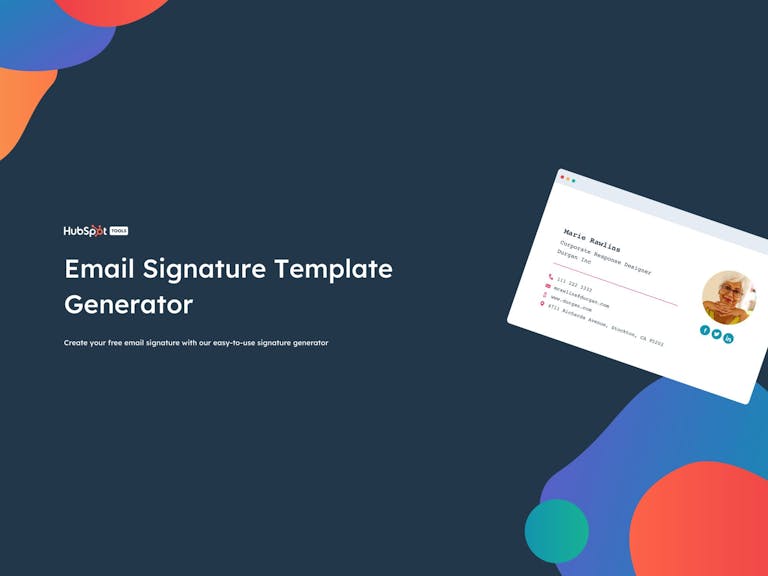 Screenshot of Email Signature Generator by HubSpot