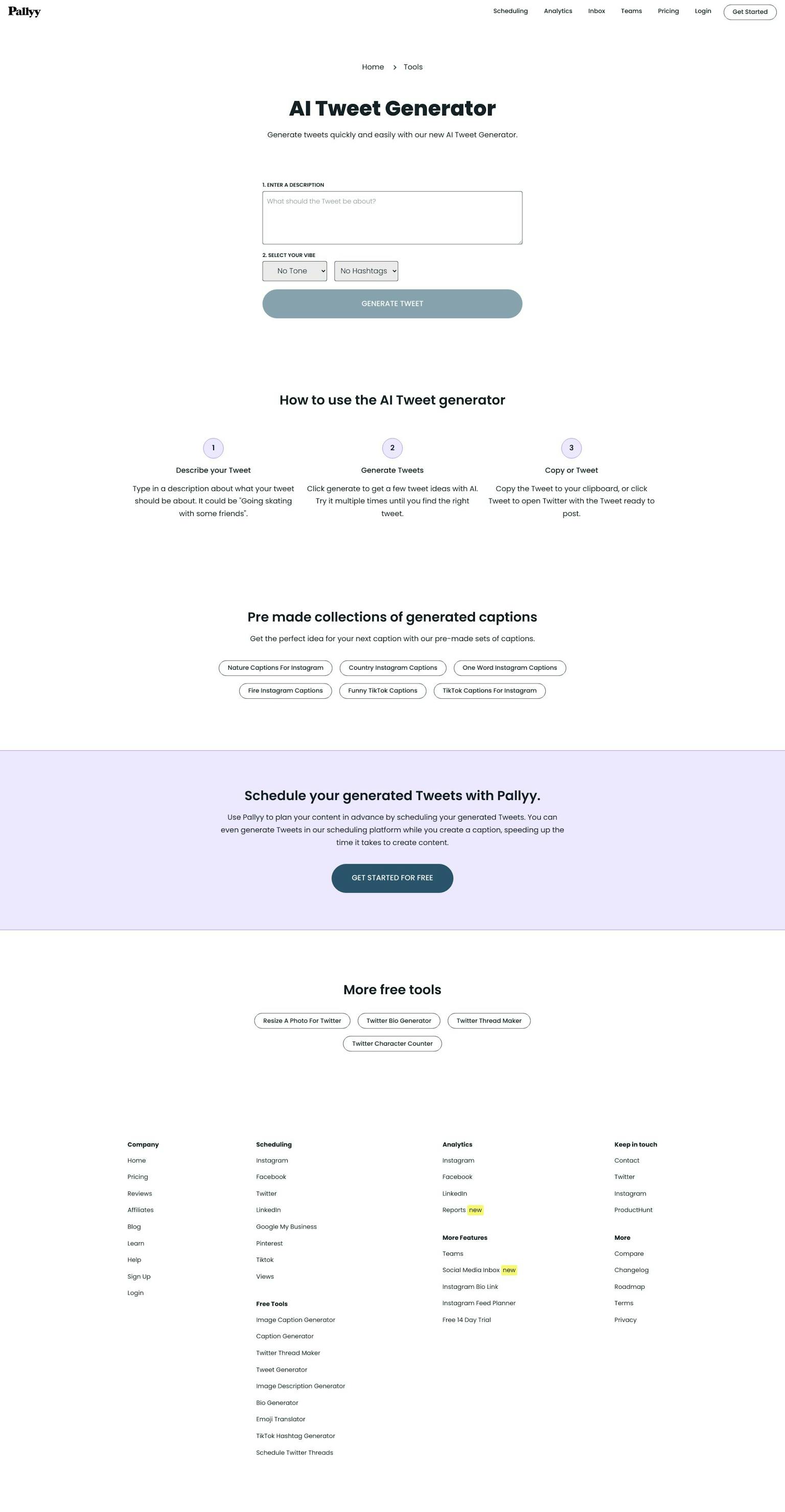 Screenshot of Tweet Generator by Pallyy