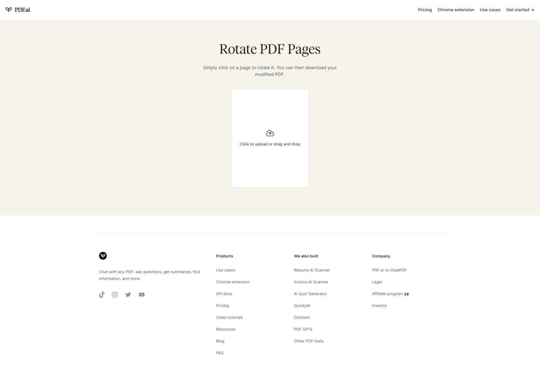 Screenshot of Rotate PDF by PDF.ai