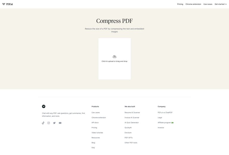 Screenshot of Compress PDF by PDF.ai