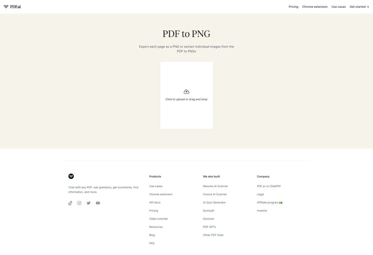 Screenshot of PDF to PNG by PDF.ai