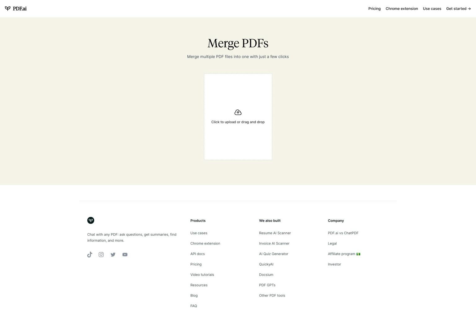 Screenshot of Merge PDF by PDF.ai