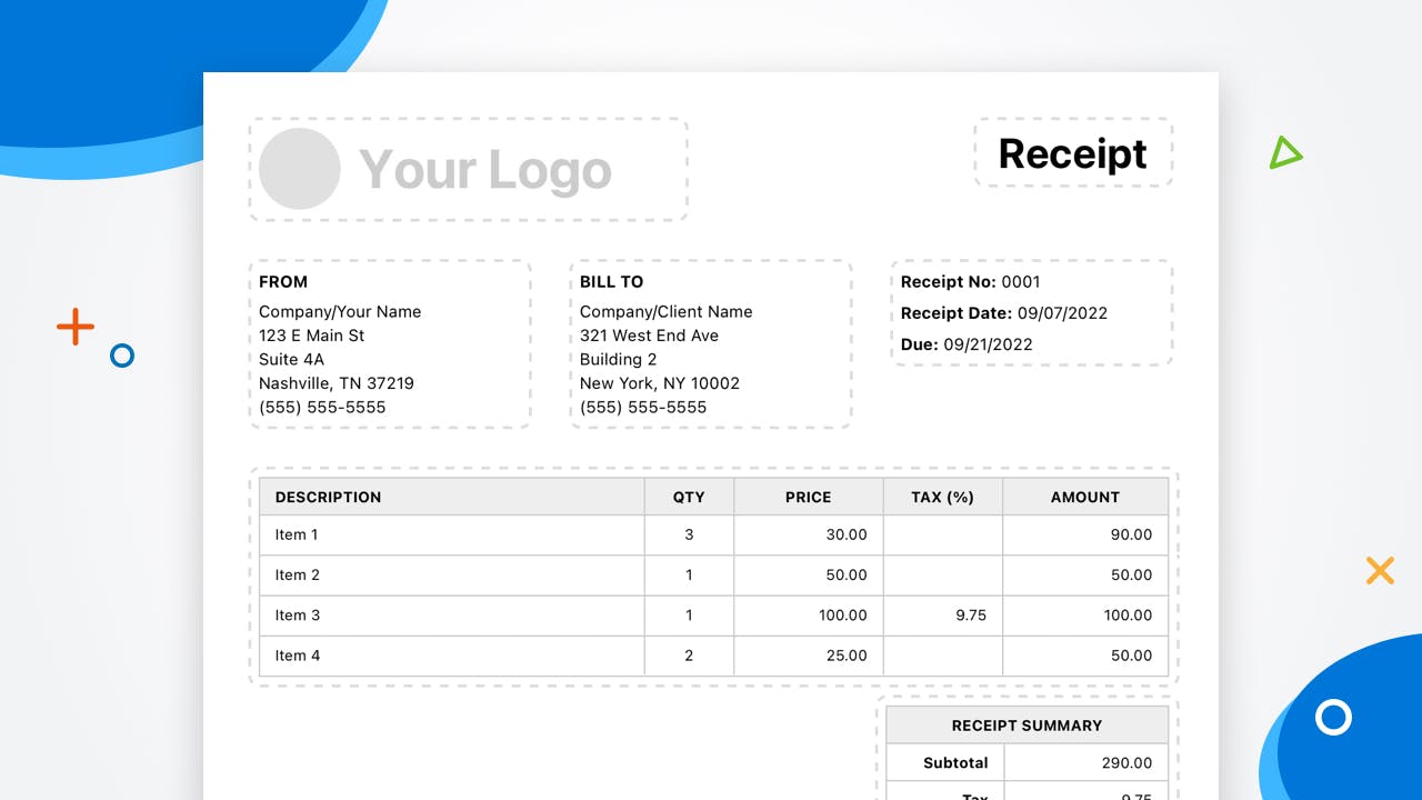 Receipt Template 📃 Free Invoice Generator