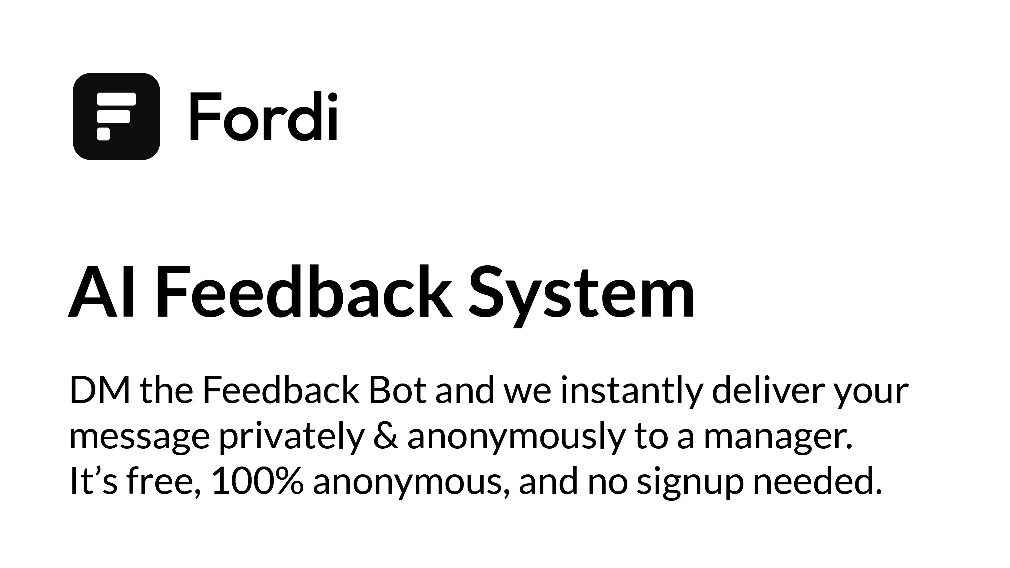 Fordi | Feedback Tools for Employees