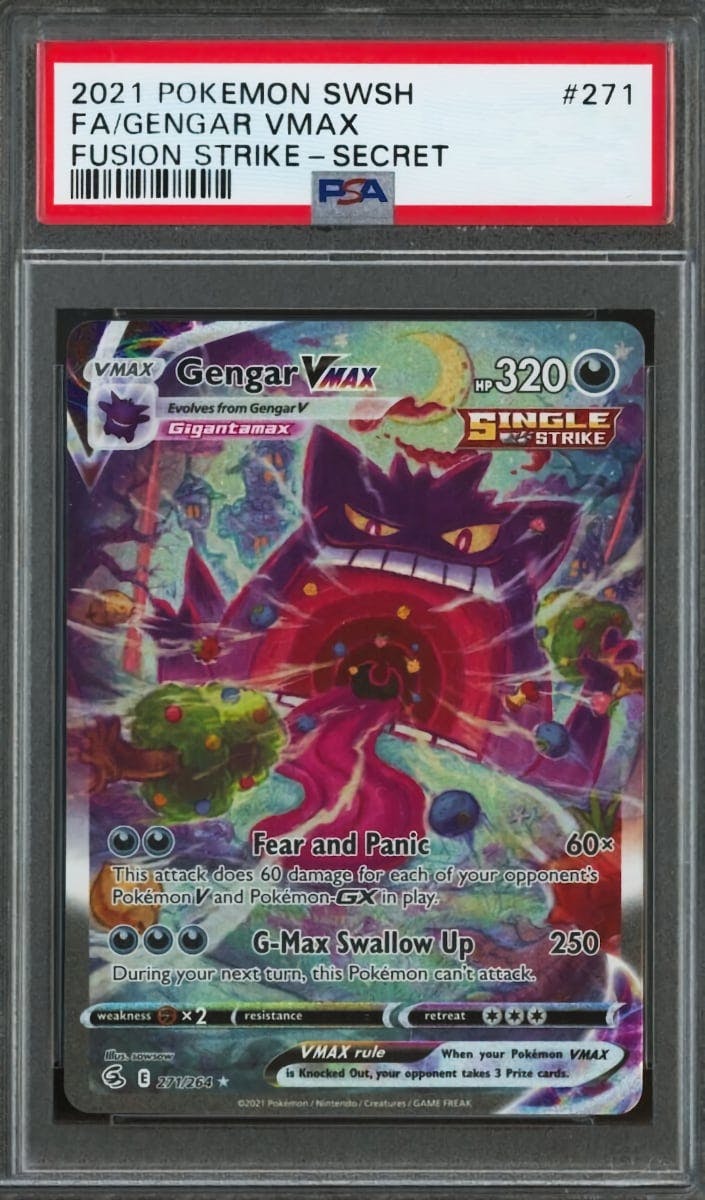 Pokemon Card CGC GEM MINT 10 GENGAR VMax 157/264 Fusion Strike 2021