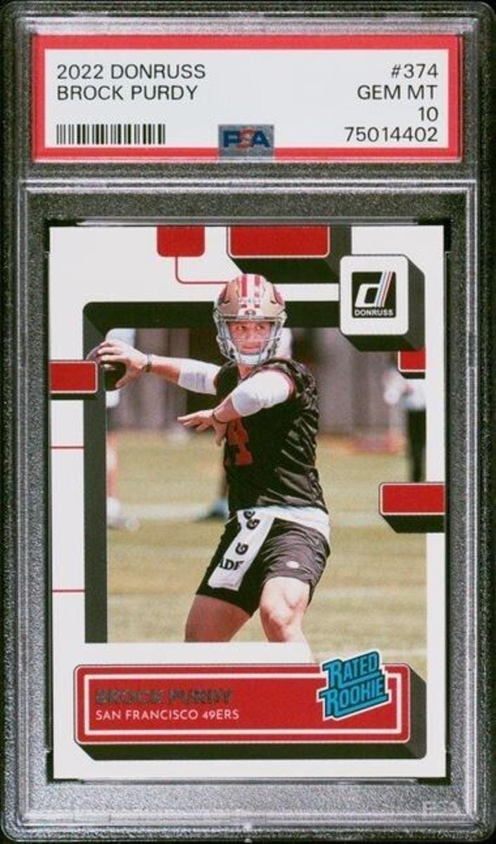 2022 Panini Chronicles Draft Picks Prestige Football #25 Brock Purdy Rookie  Card