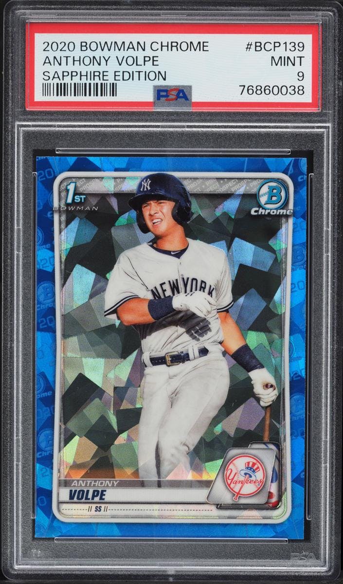 Anthony Volpe 2020 Bowman Prospects Topps Rookie Card Yankees #BP-139 – 1st  Graded